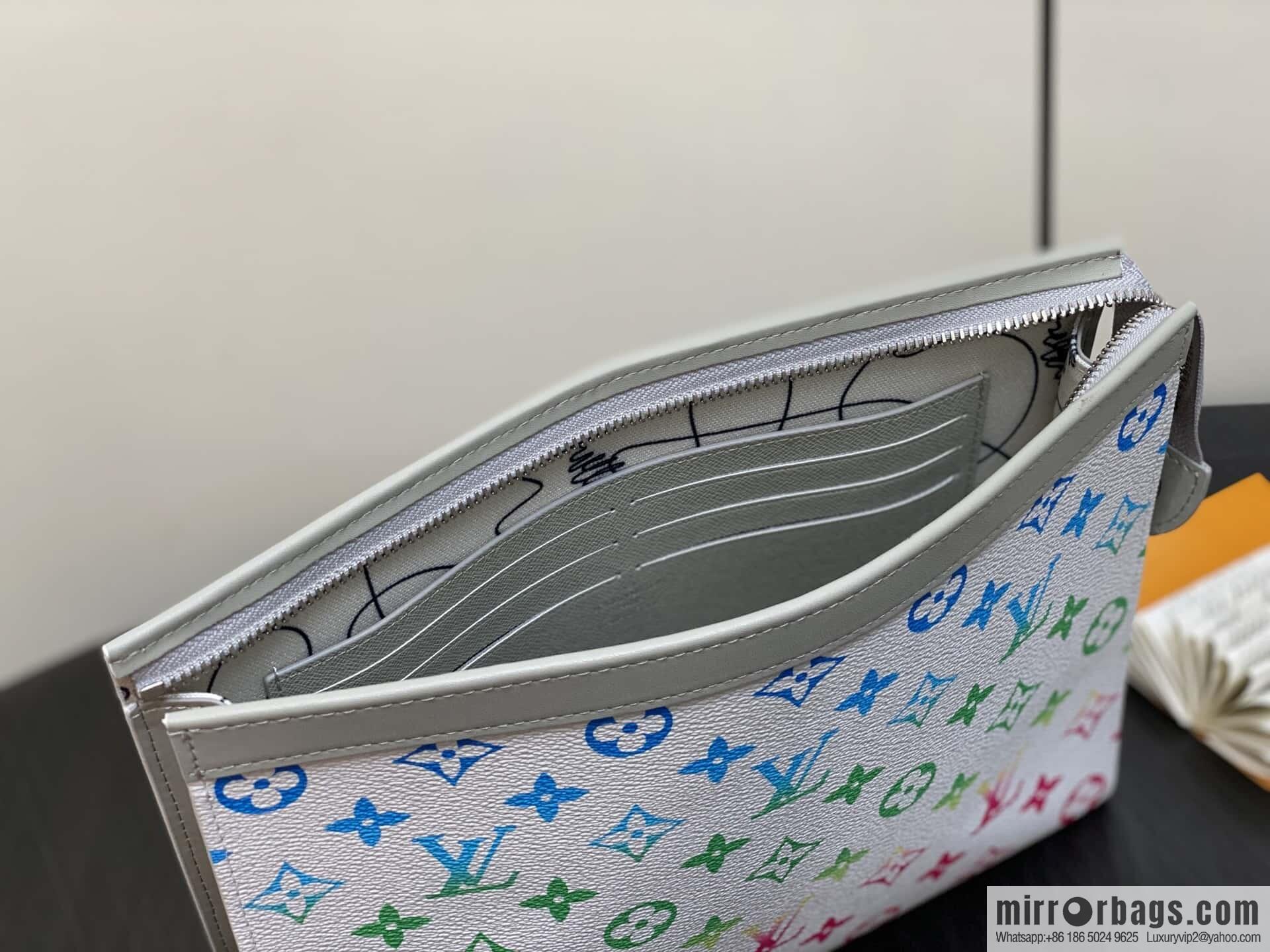 [Original order boutique] M13907 white gradual change handbag clutch bag POCHETTE VOYAGE medium handbag