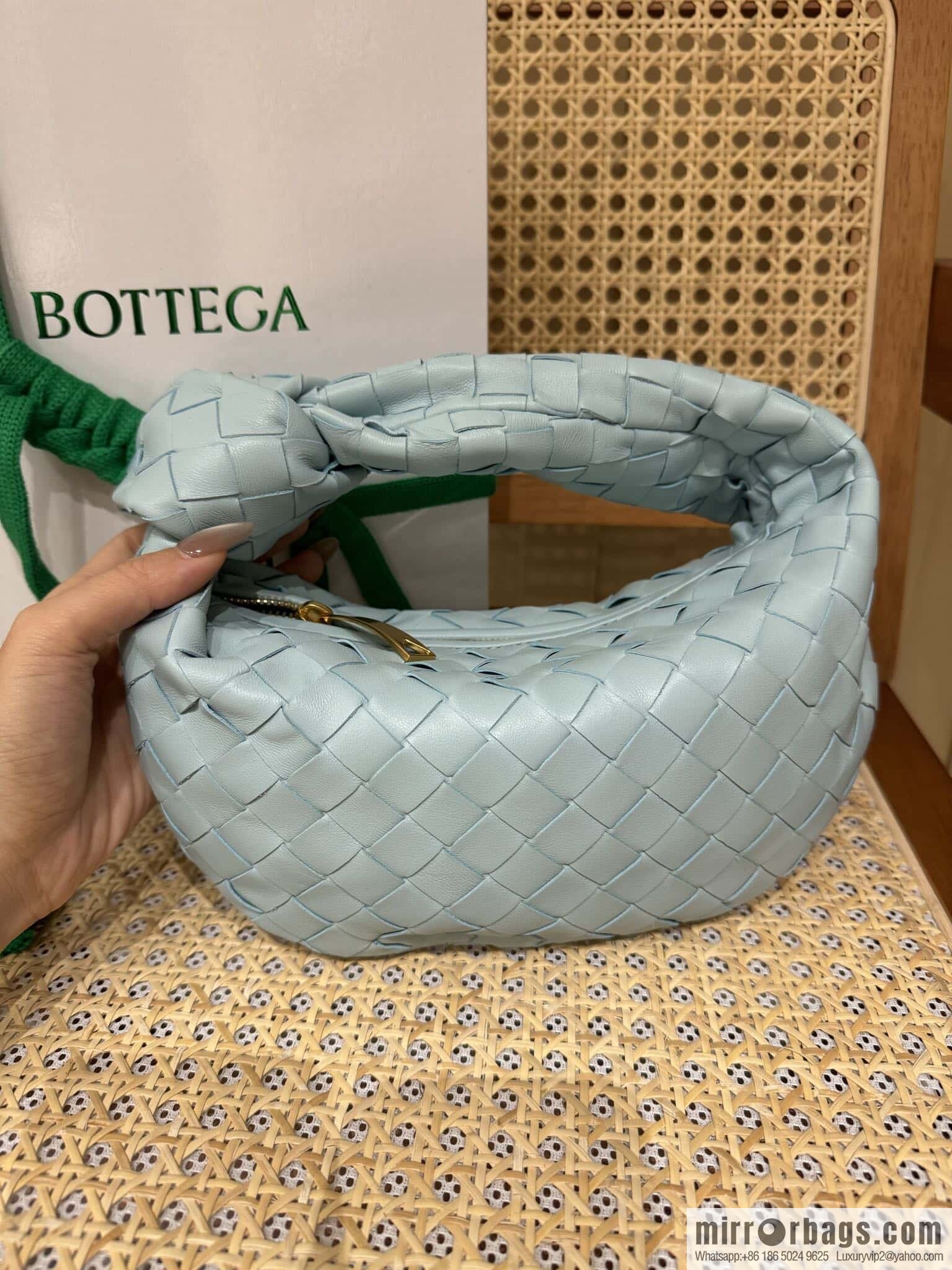 BV MINI JODIE 651876 teal blue