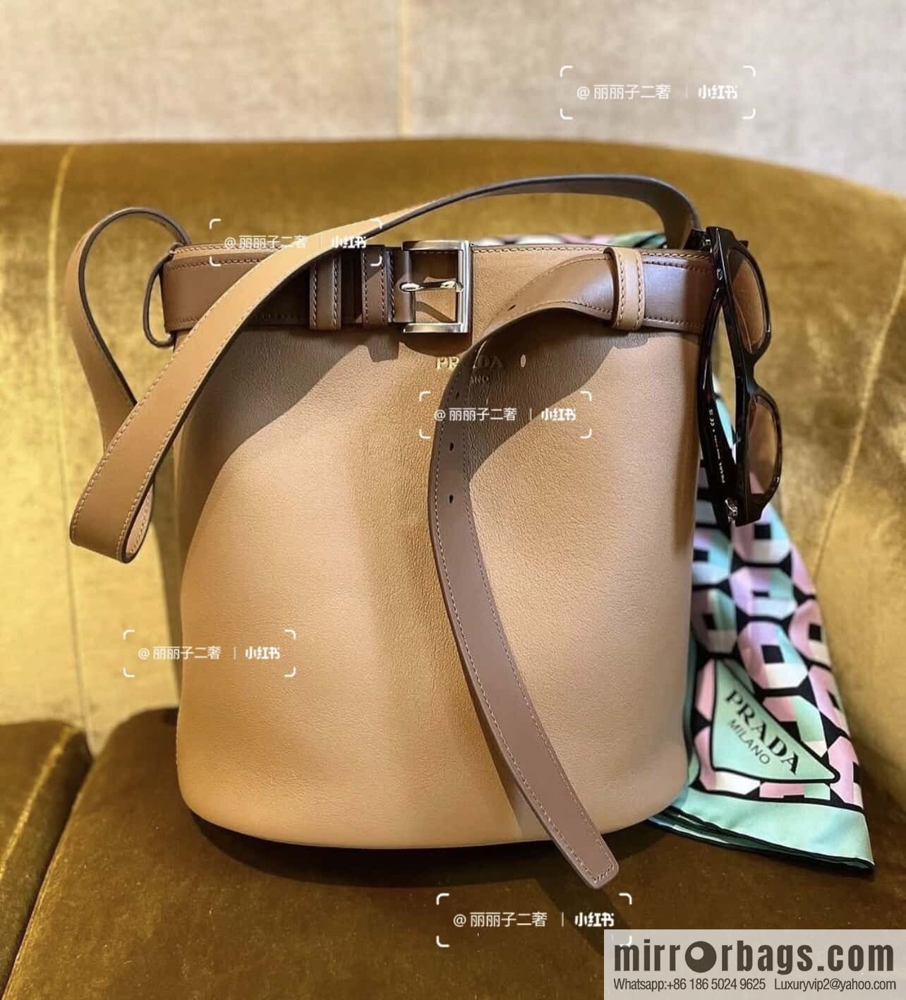 PRADA 🎉 new bucket bag 🎉 1BE085 🎉🎉 brown