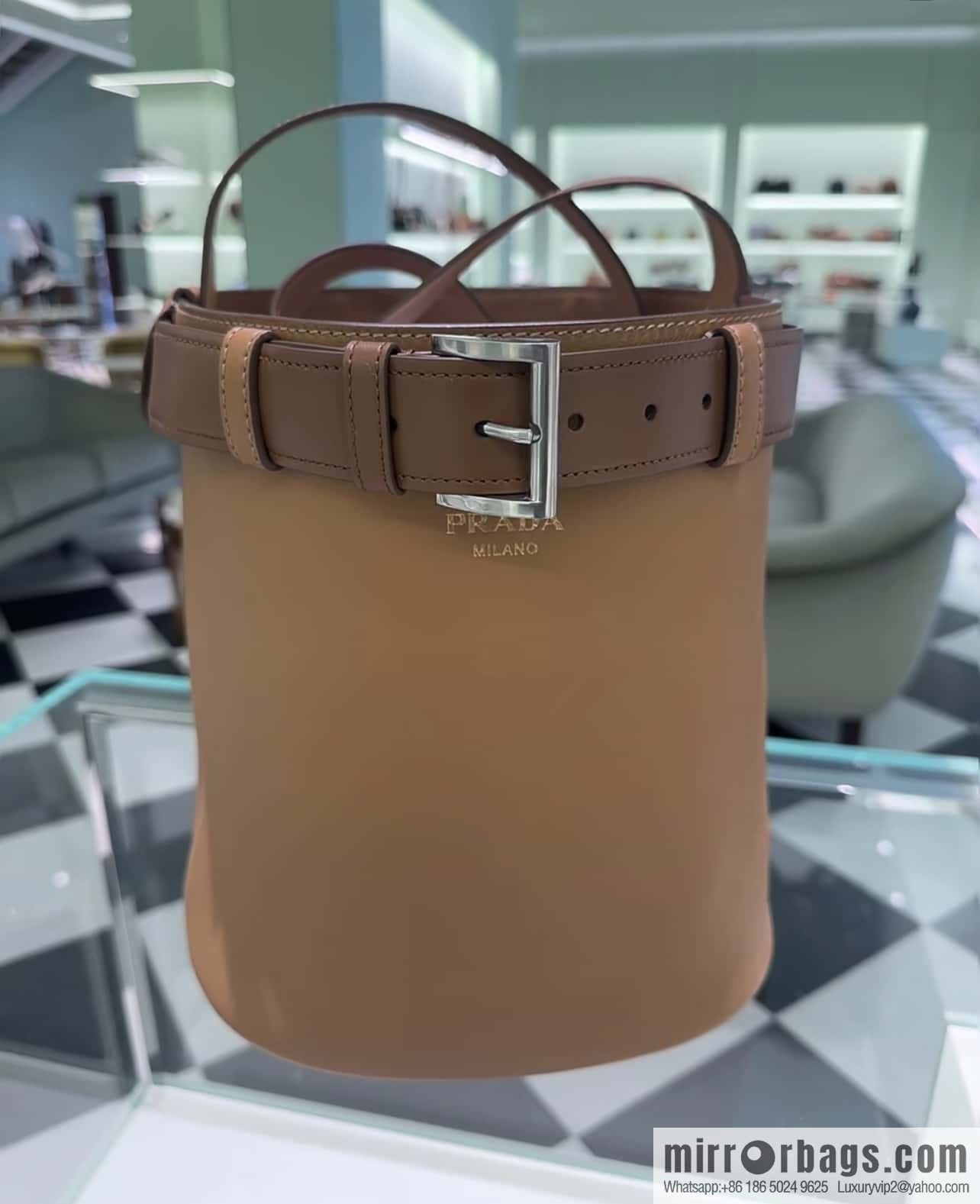 PRADA 🎉 new bucket bag 🎉 1BE085 🎉🎉 brown
