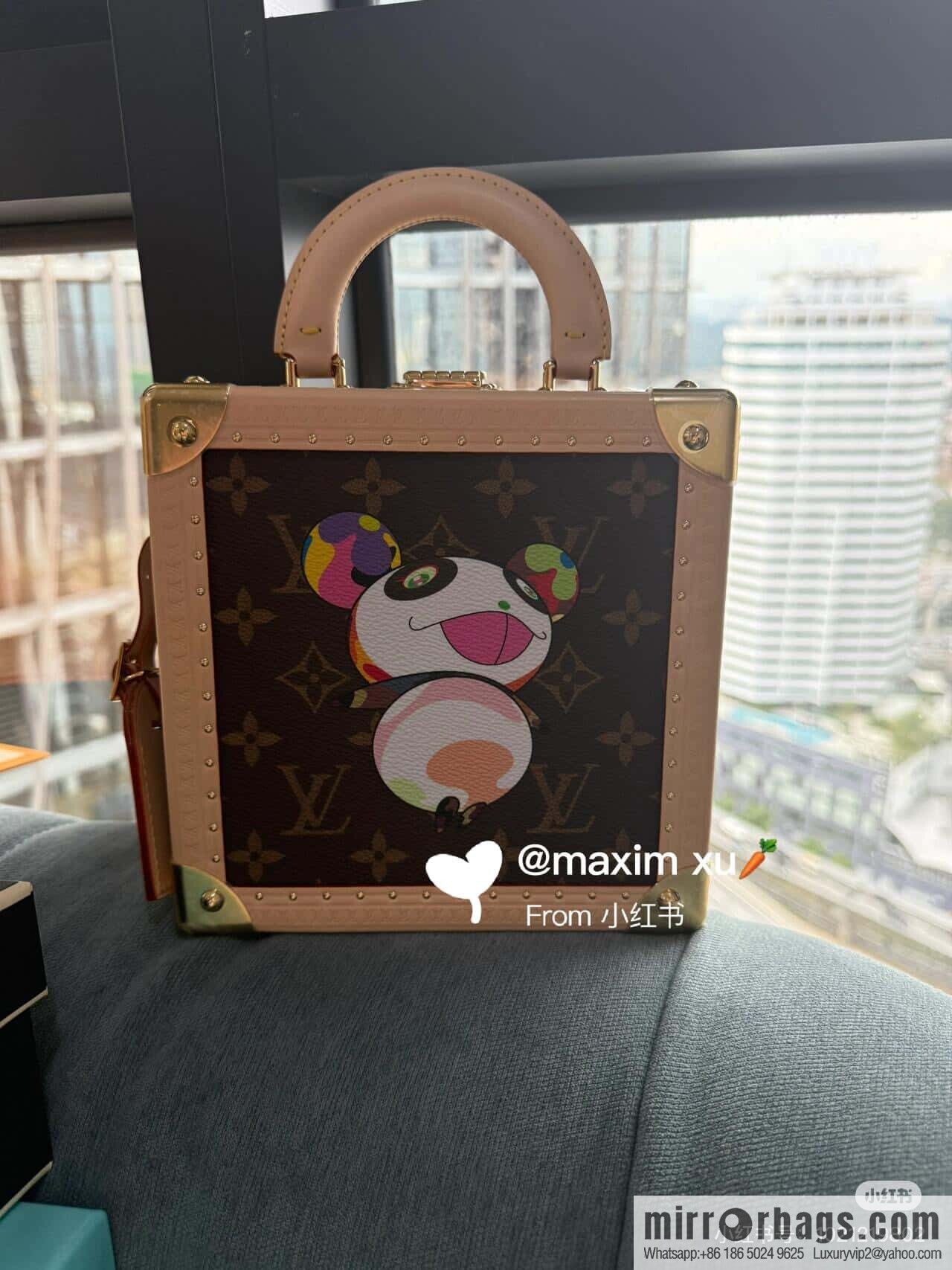 [Boutique‑grade] M13127 presbyopia silk screen printing, square box LV X Murakami LV x TM mini square suitcase
