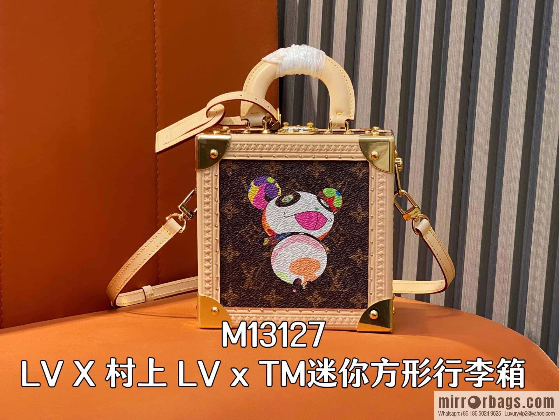 [Boutique‑grade] M13127 presbyopia silk screen printing, square box LV X Murakami LV x TM mini square suitcase