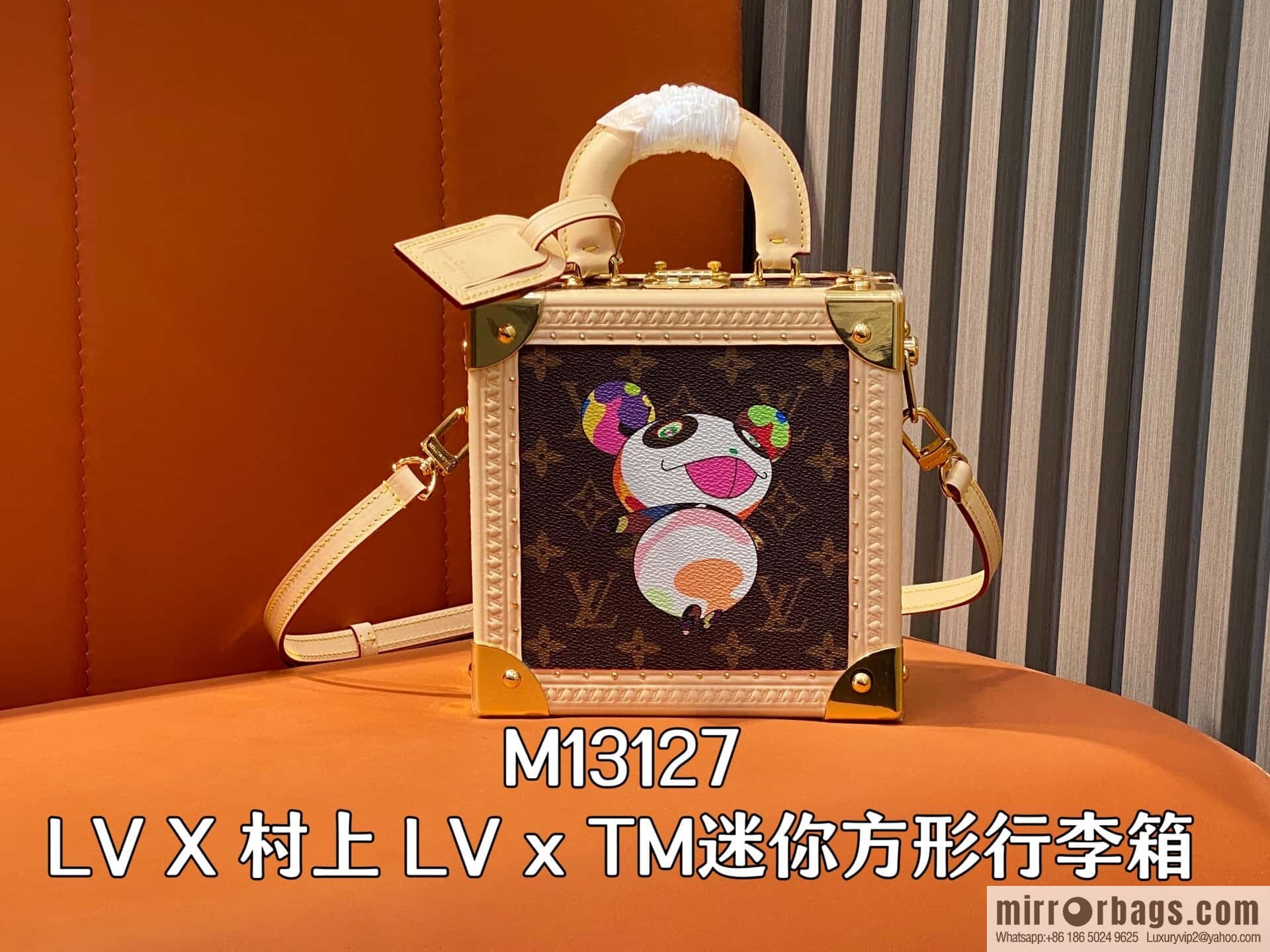 [Boutique‑grade] M13127 presbyopia silk screen printing, square box LV X Murakami LV x TM mini square suitcase