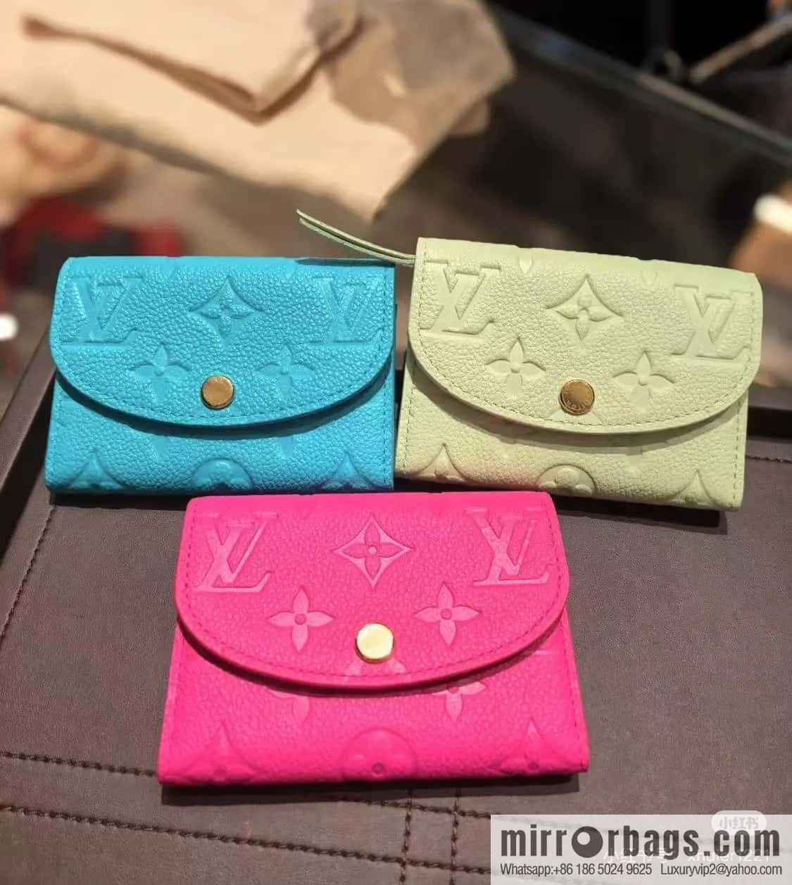 [Boutique‑grade] M14086 rose red and white, change bag wallet LV x TM Rosalie Coin Perth wallet