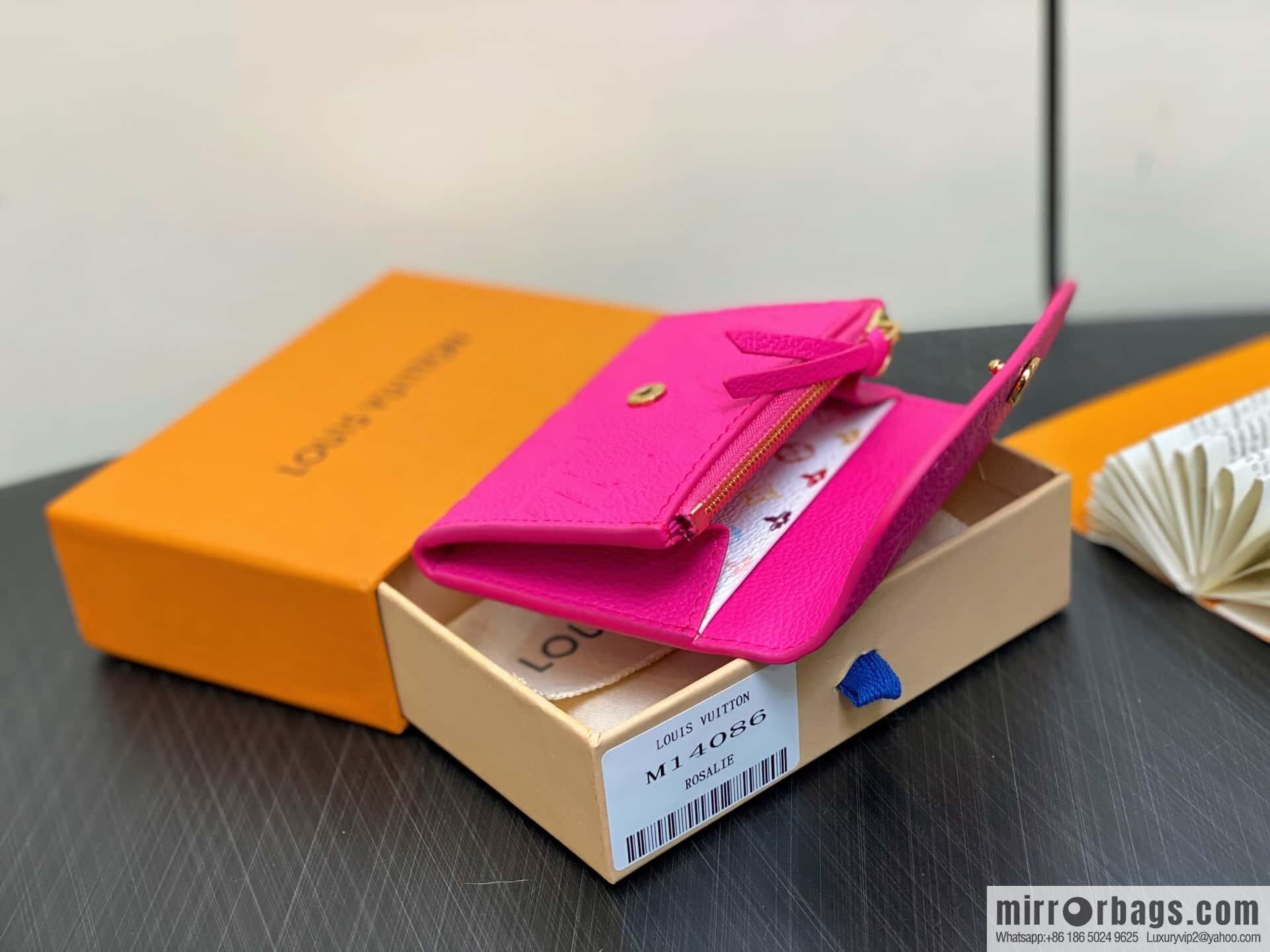 [Original order boutique] M14086 rose red and white, change bag wallet LV x TM Rosalie Coin Perth wallet