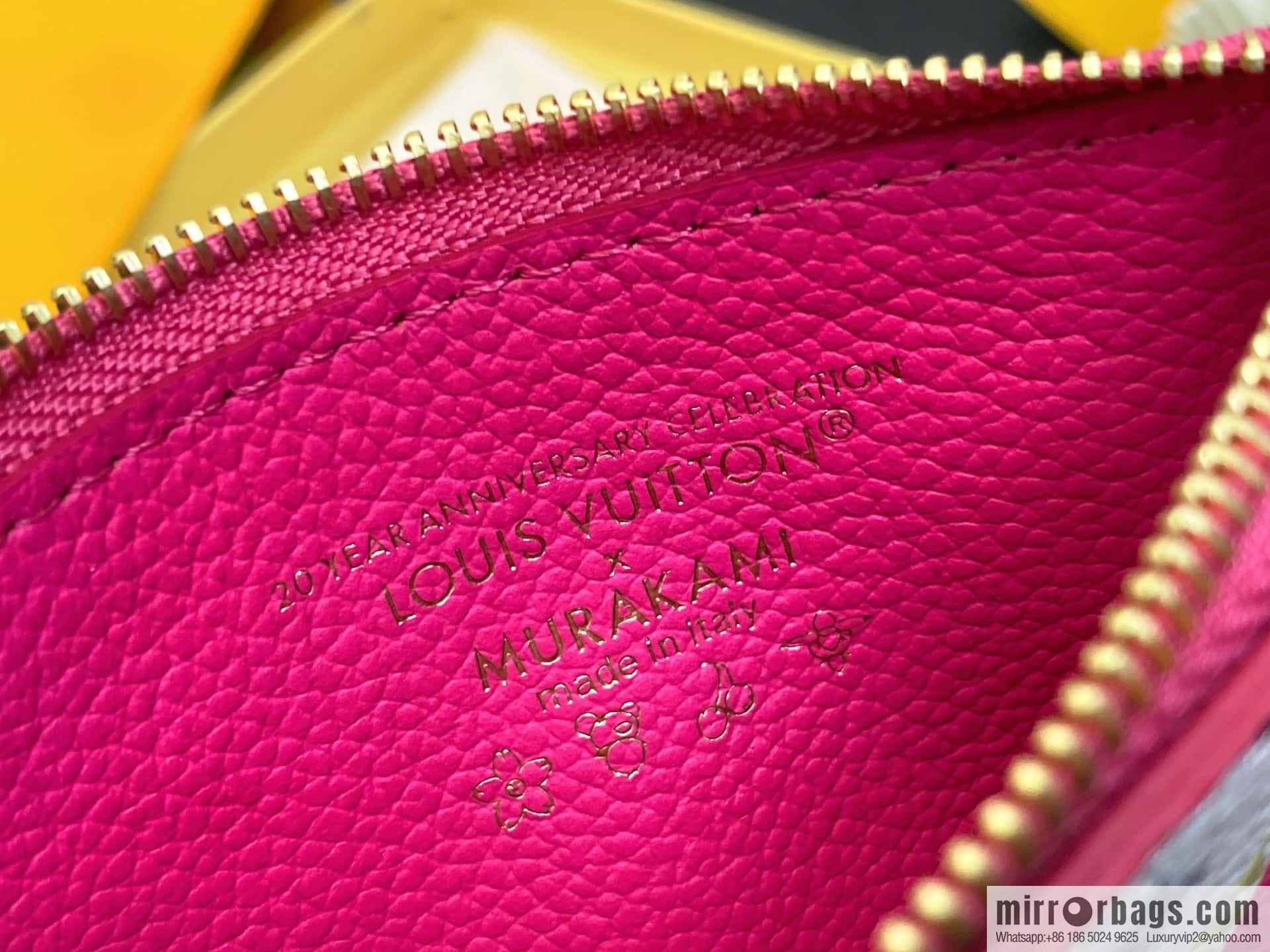 [Boutique‑grade] M14155 plum red white color, card bag, card clip wallet, the new LV x TM ROMY card clip of the season