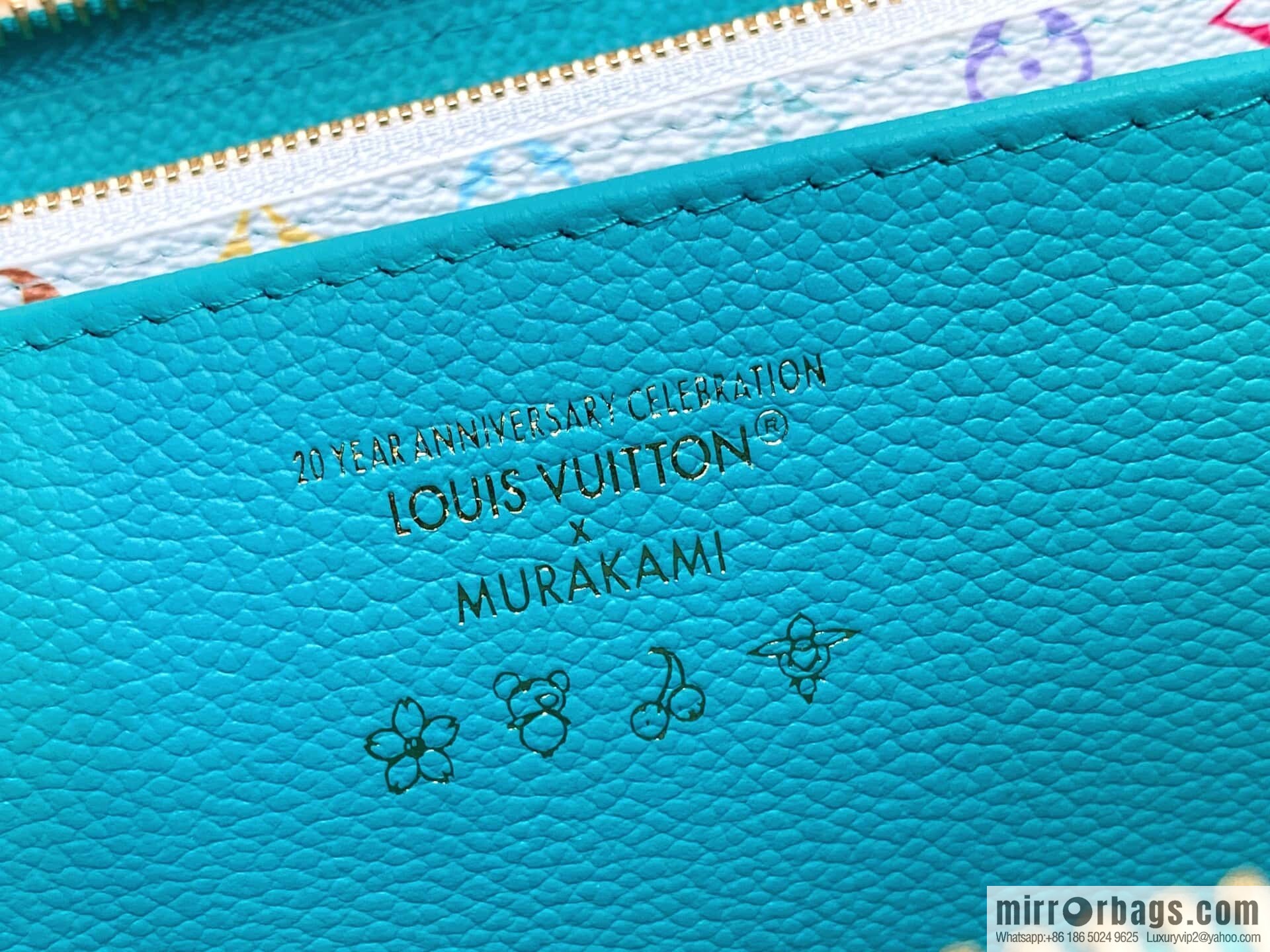 [Boutique‑grade] M13618 blue white color, single zipper wallet LV × TM zipper wallet