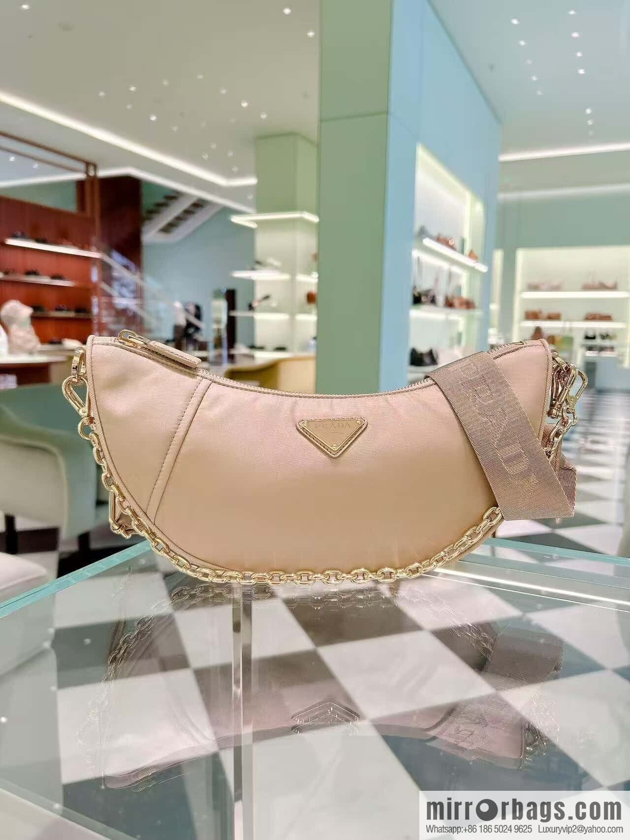 PRADA 🎉 new crescent bag 🎉 1BH222 multifunctional 🎉🎉 apricot
