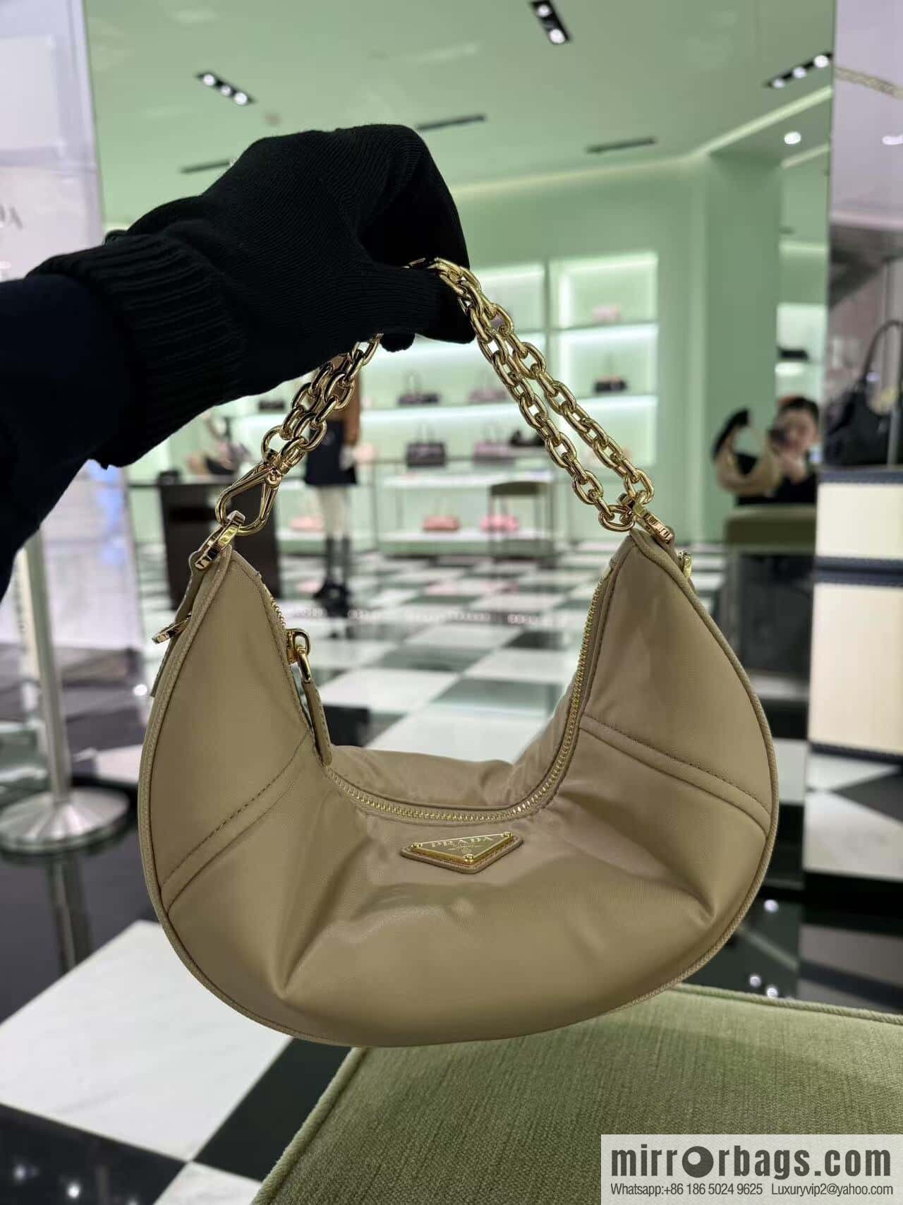 PRADA 🎉 new crescent bag 🎉 1BH222 multifunctional 🎉🎉 apricot