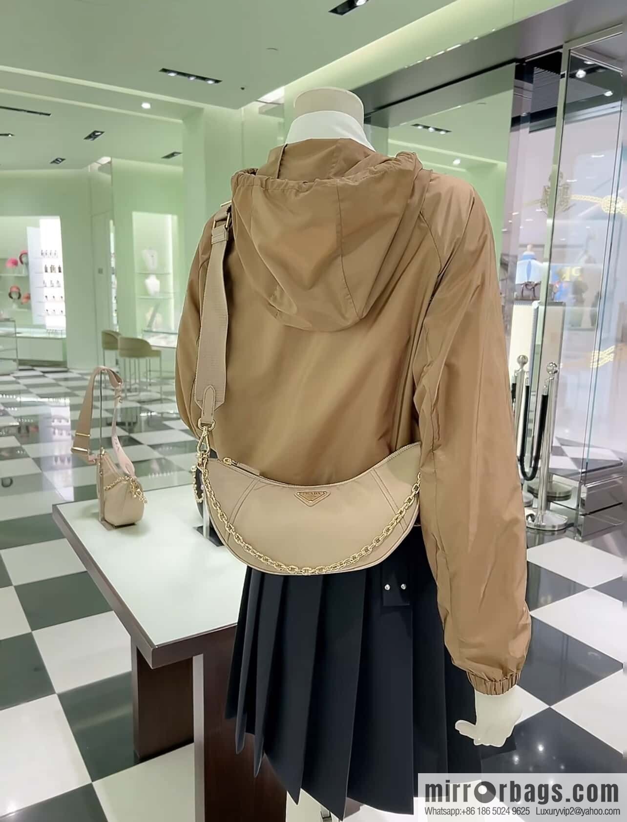 PRADA 🎉 new crescent bag 🎉 1BH222 multifunctional 🎉🎉 apricot