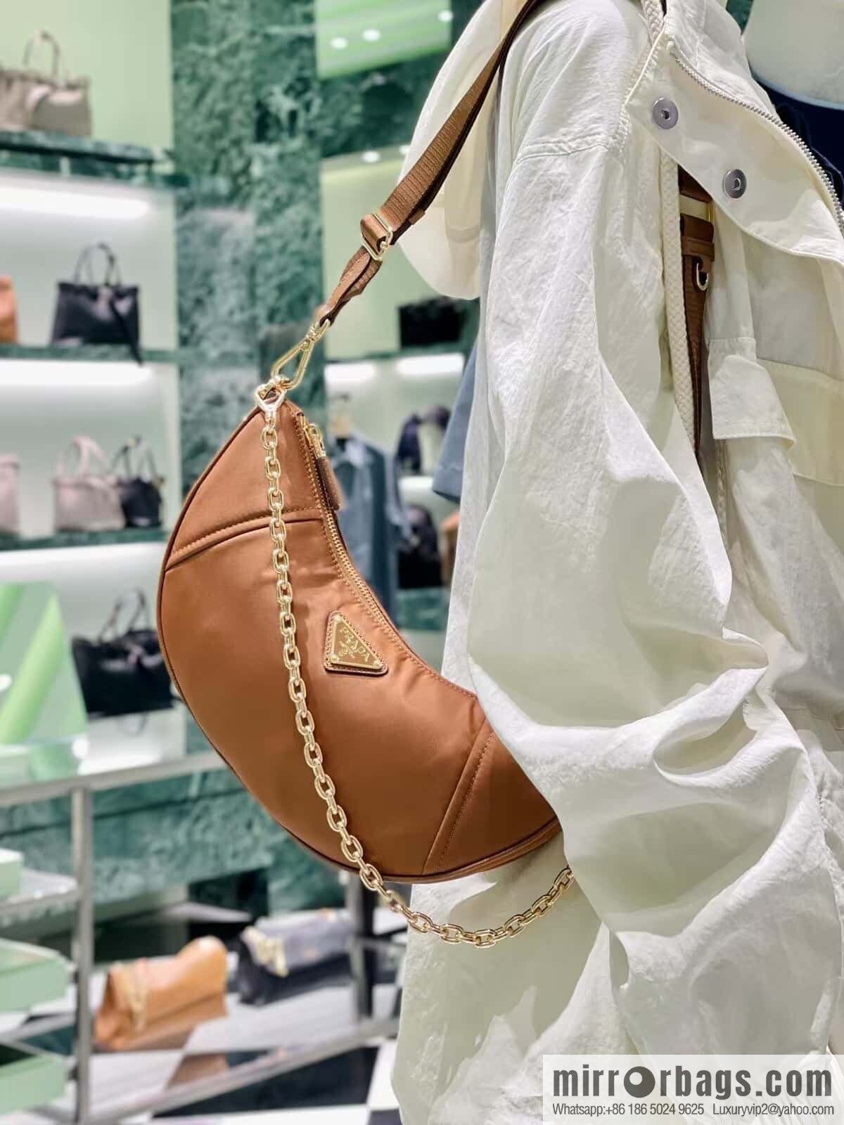 PRADA ๐ new crescent bag ๐ 1BH222 multifunctional ๐๐ caramel color