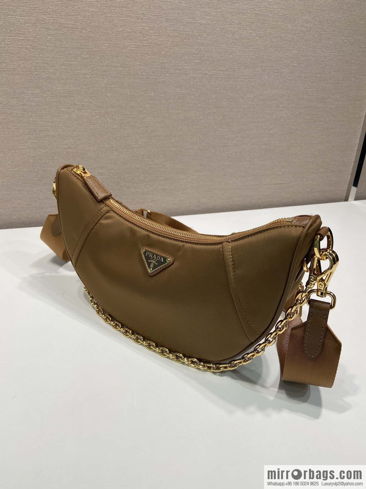 PRADA ๐ new crescent bag ๐ 1BH222 multifunctional ๐๐ caramel color