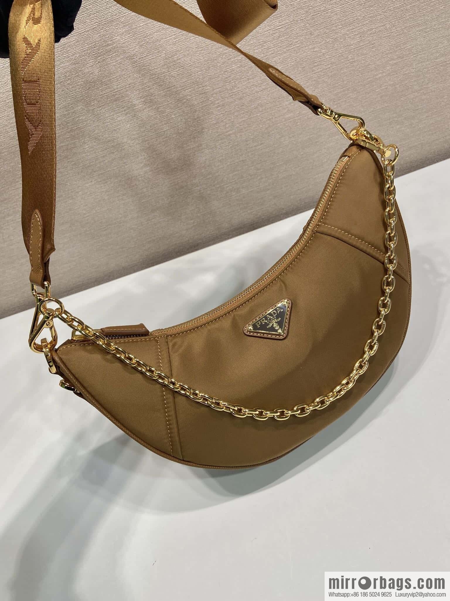 PRADA ๐ new crescent bag ๐ 1BH222 multifunctional ๐๐ caramel color