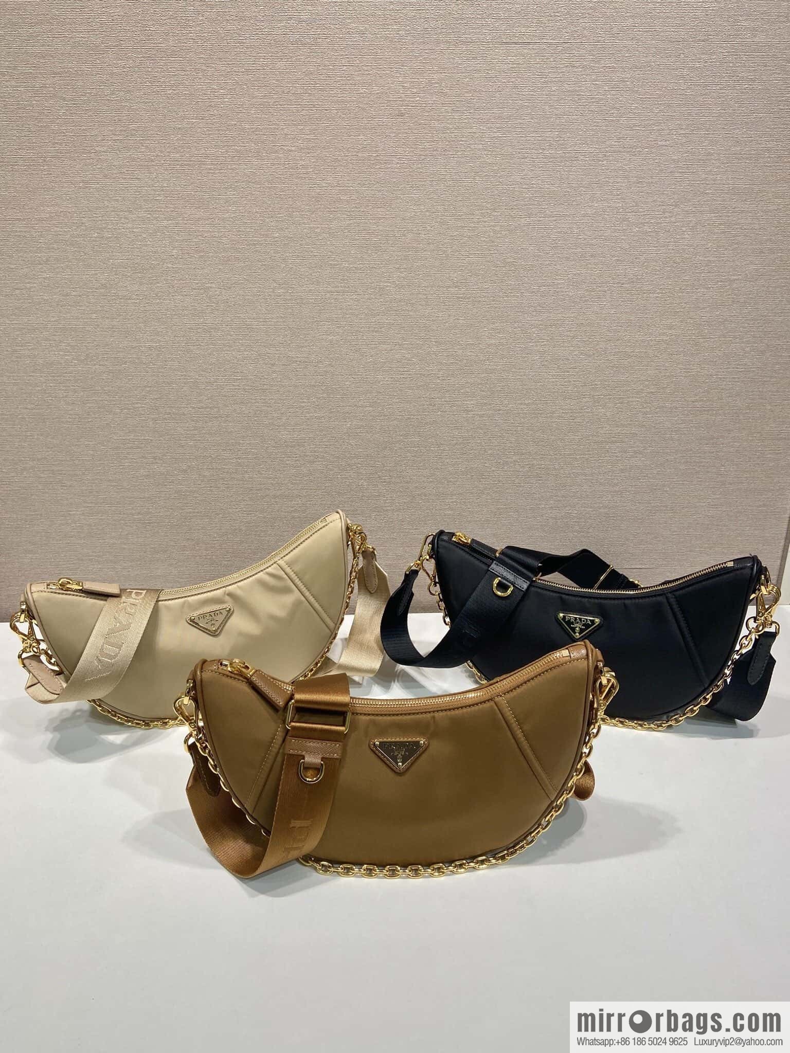 PRADA ๐ new crescent bag ๐ 1BH222 multifunctional ๐๐ caramel color