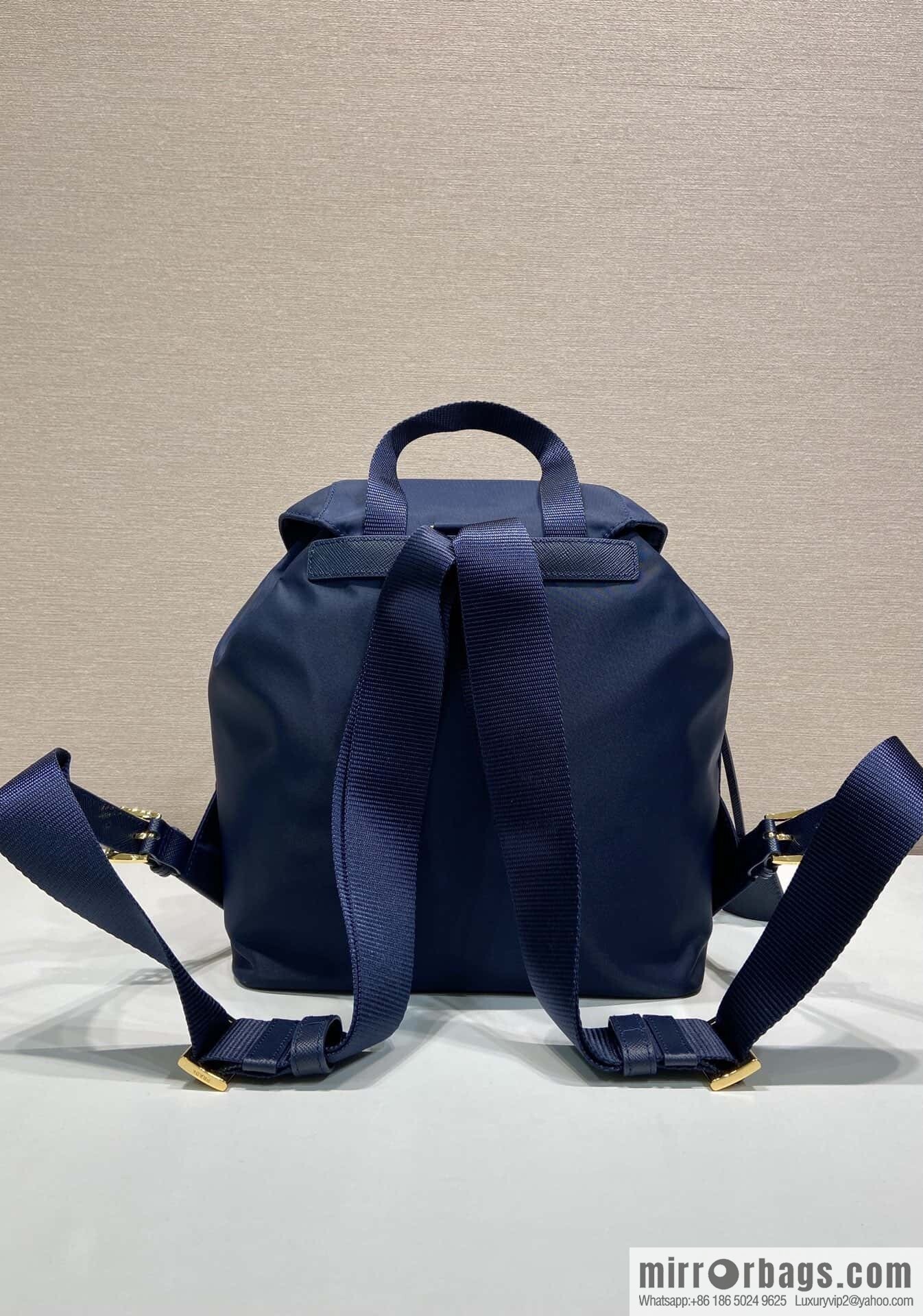 PRADA 🎉 Gold Buckle Classic Backpack 🎉 1BZ677 Gold Hardware 🎉🎉 Blue