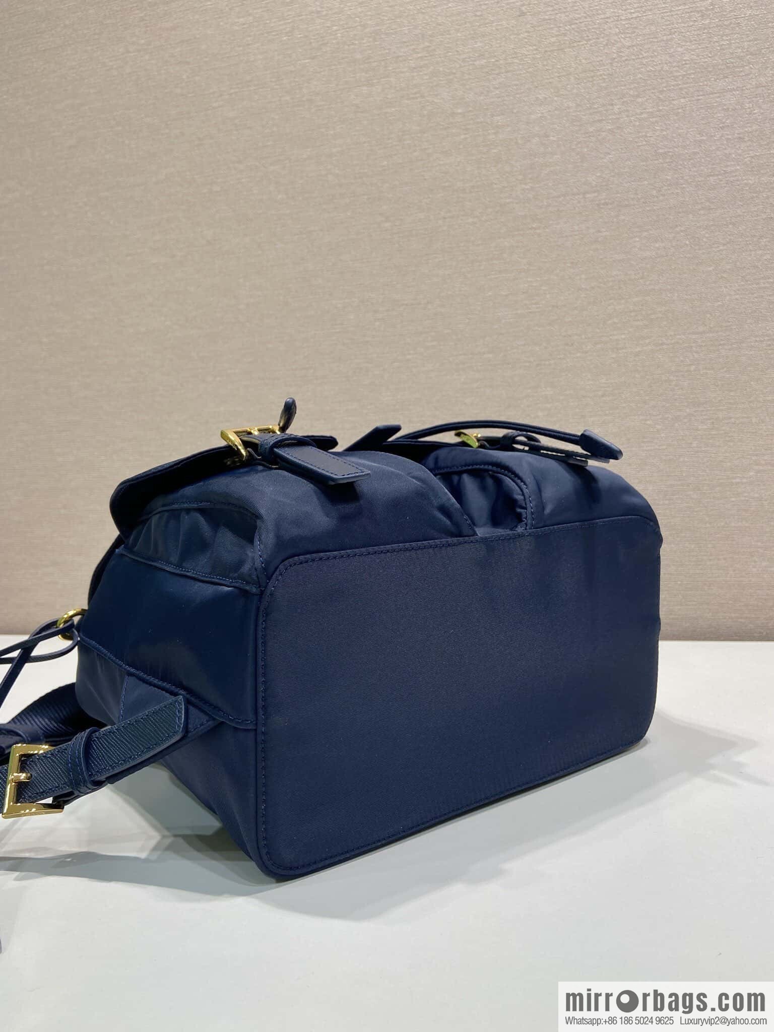 PRADA 🎉 Gold Buckle Classic Backpack 🎉 1BZ677 Gold Hardware 🎉🎉 Blue