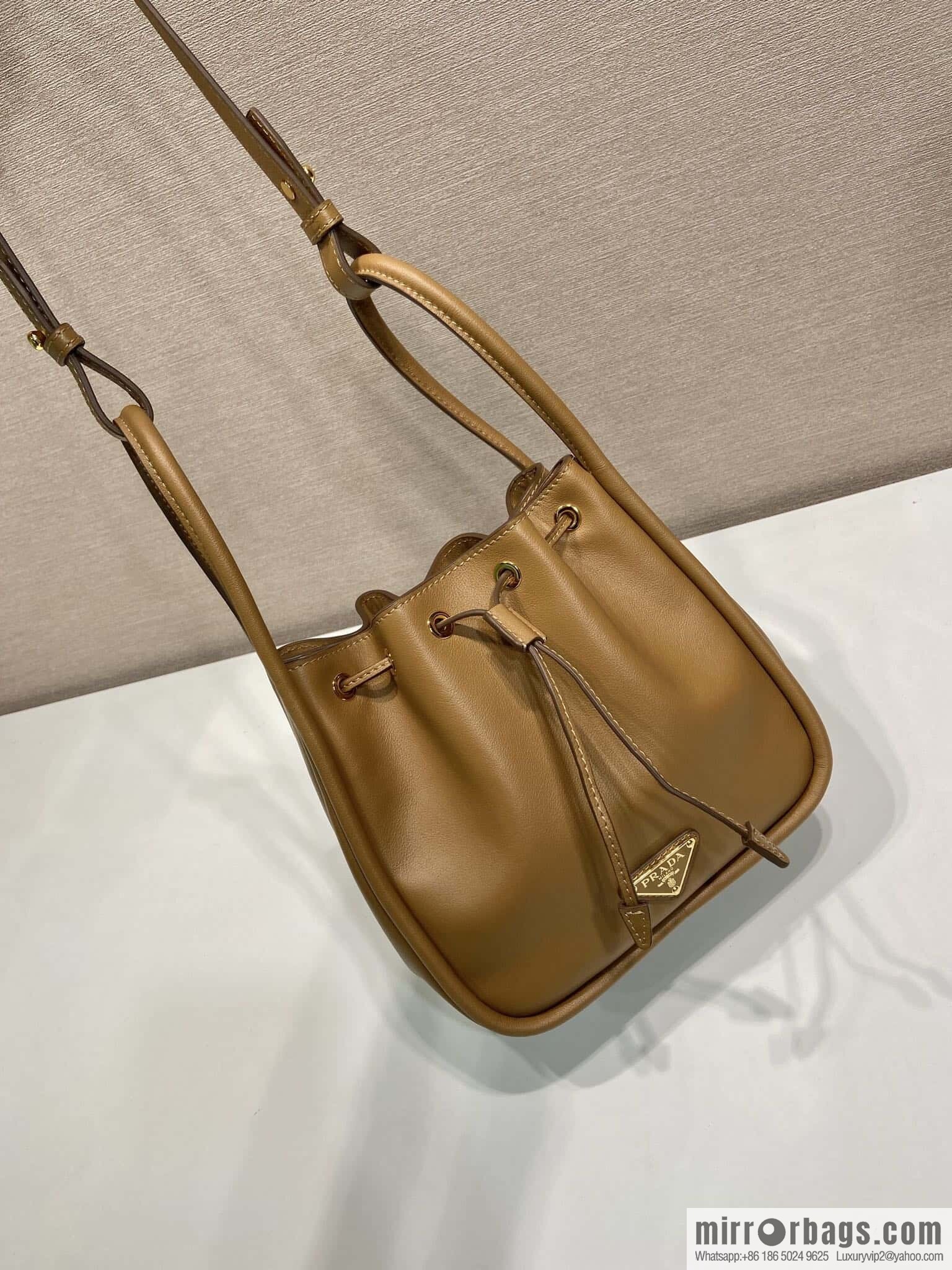 PRADA 🎉 new bucket bag 🎉 1BE087 🎉🎉 caramel color
