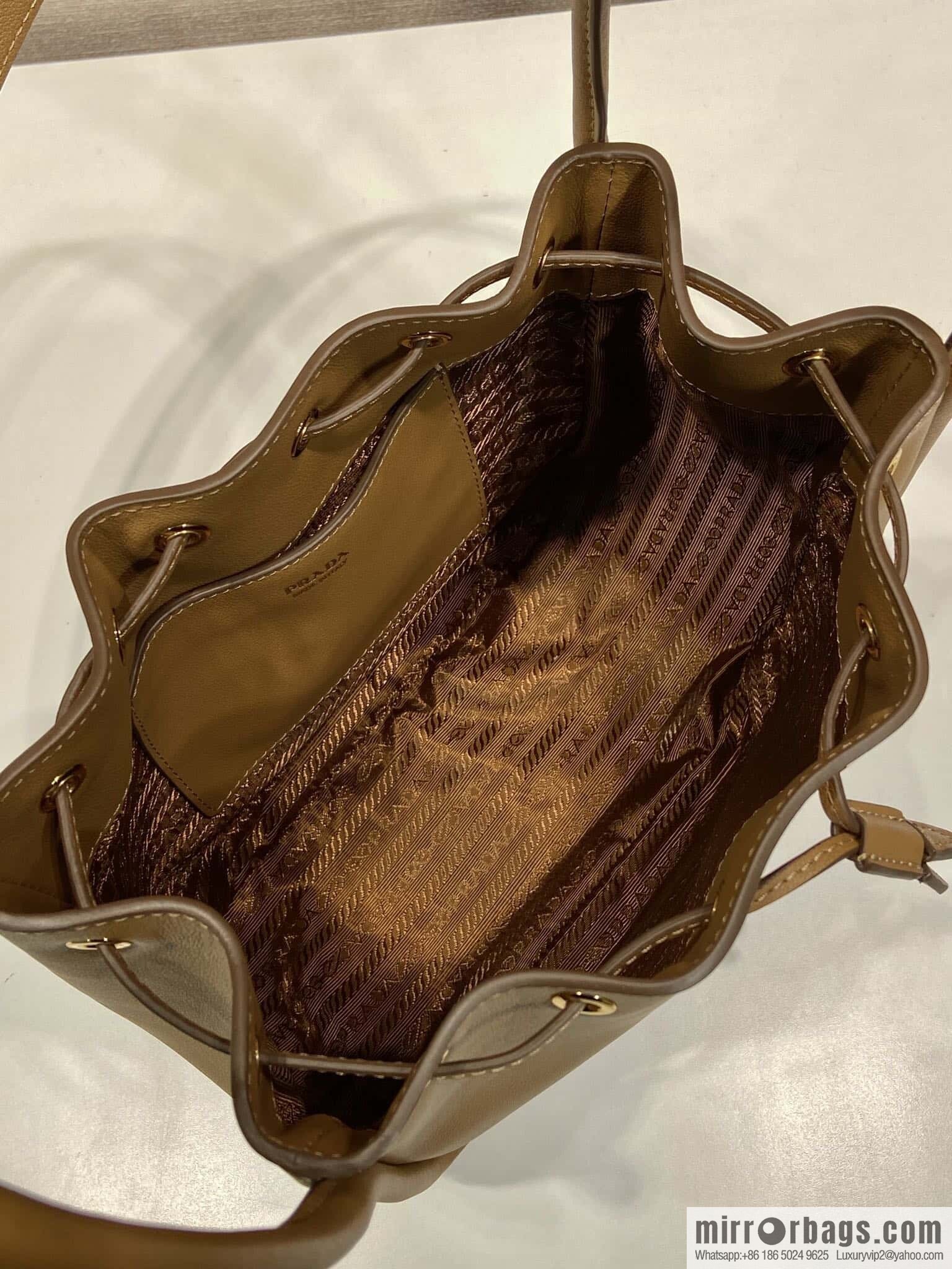 PRADA 🎉 new bucket bag 🎉 1BE087 🎉🎉 caramel color