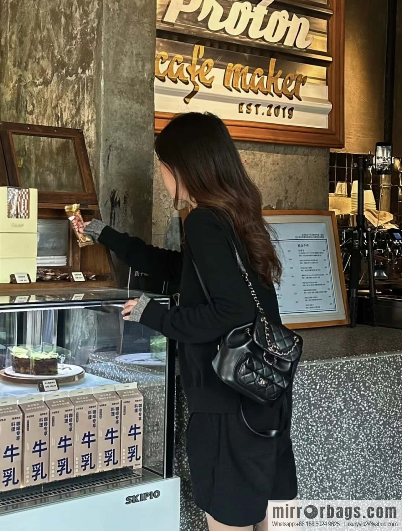𝗖𝗛𝗔𝗘𝗡𝗟✦ 𝟐𝟒𝐩 new backpack, black AS2908