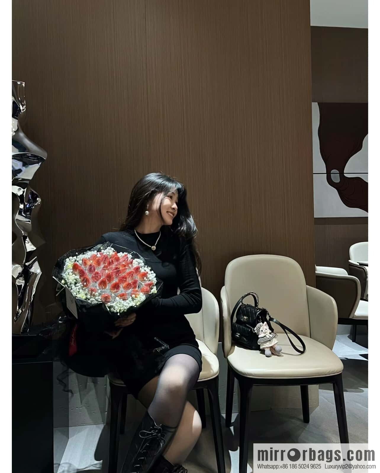𝗖𝗛𝗔𝗘𝗡𝗟✦ 𝟐𝟒𝐩 new backpack, black AS2908