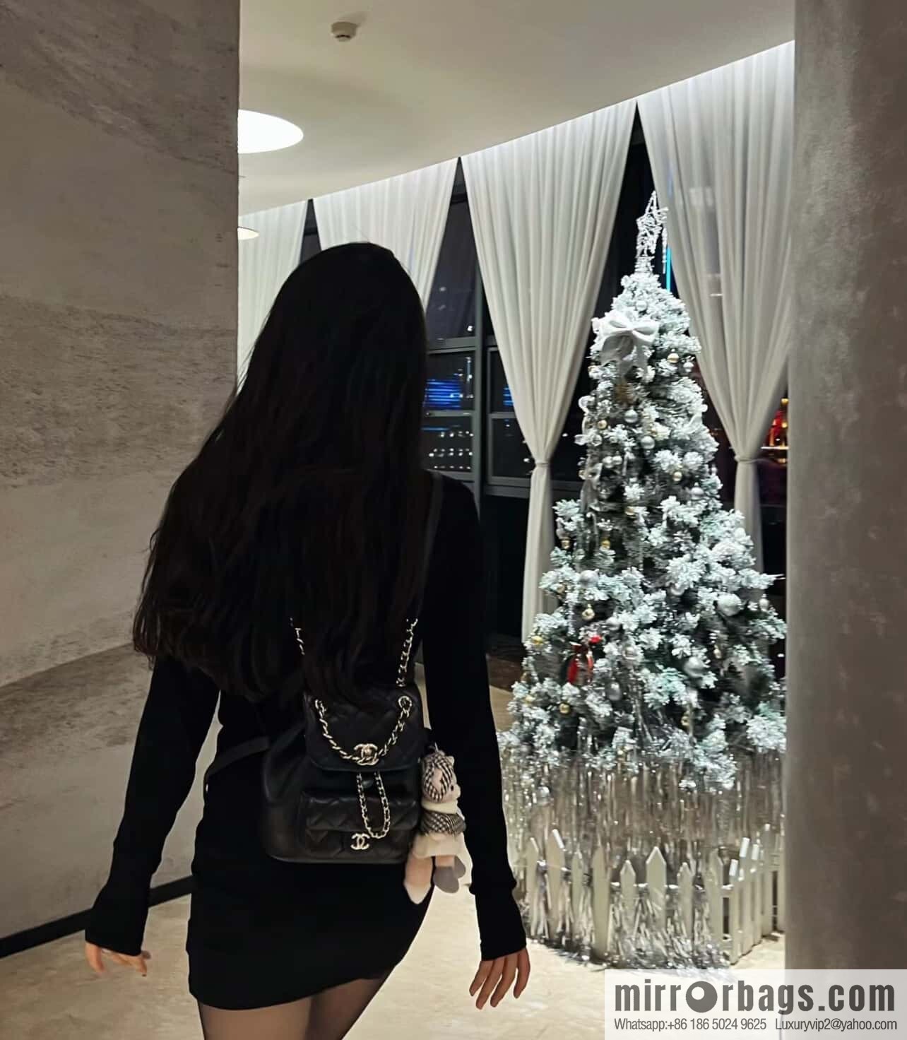 𝗖𝗛𝗔𝗘𝗡𝗟✦ 𝟐𝟒𝐩 new backpack, black AS2908