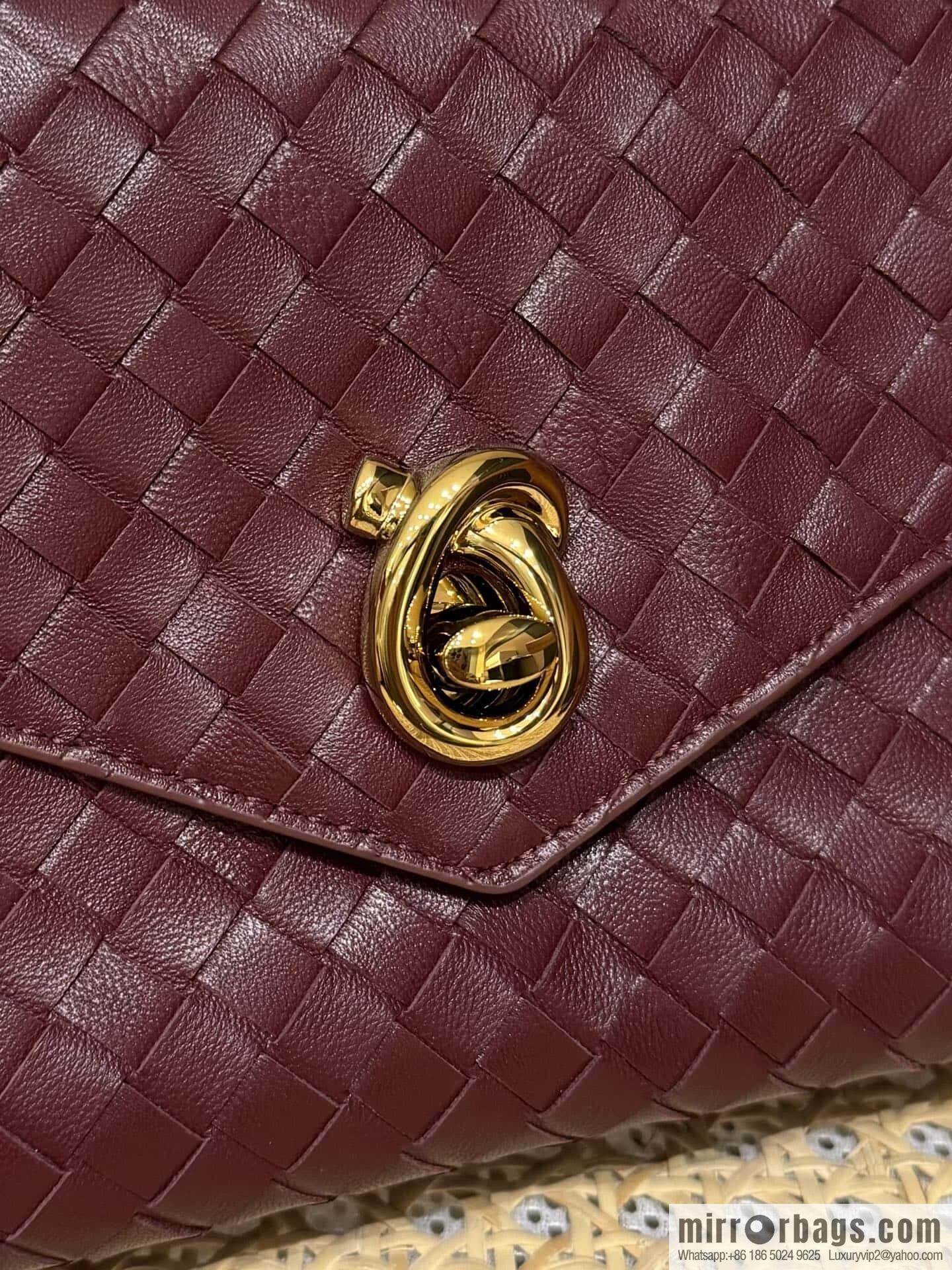BV Knot Lock Messenger Bag 817191 Barolo Burgundy