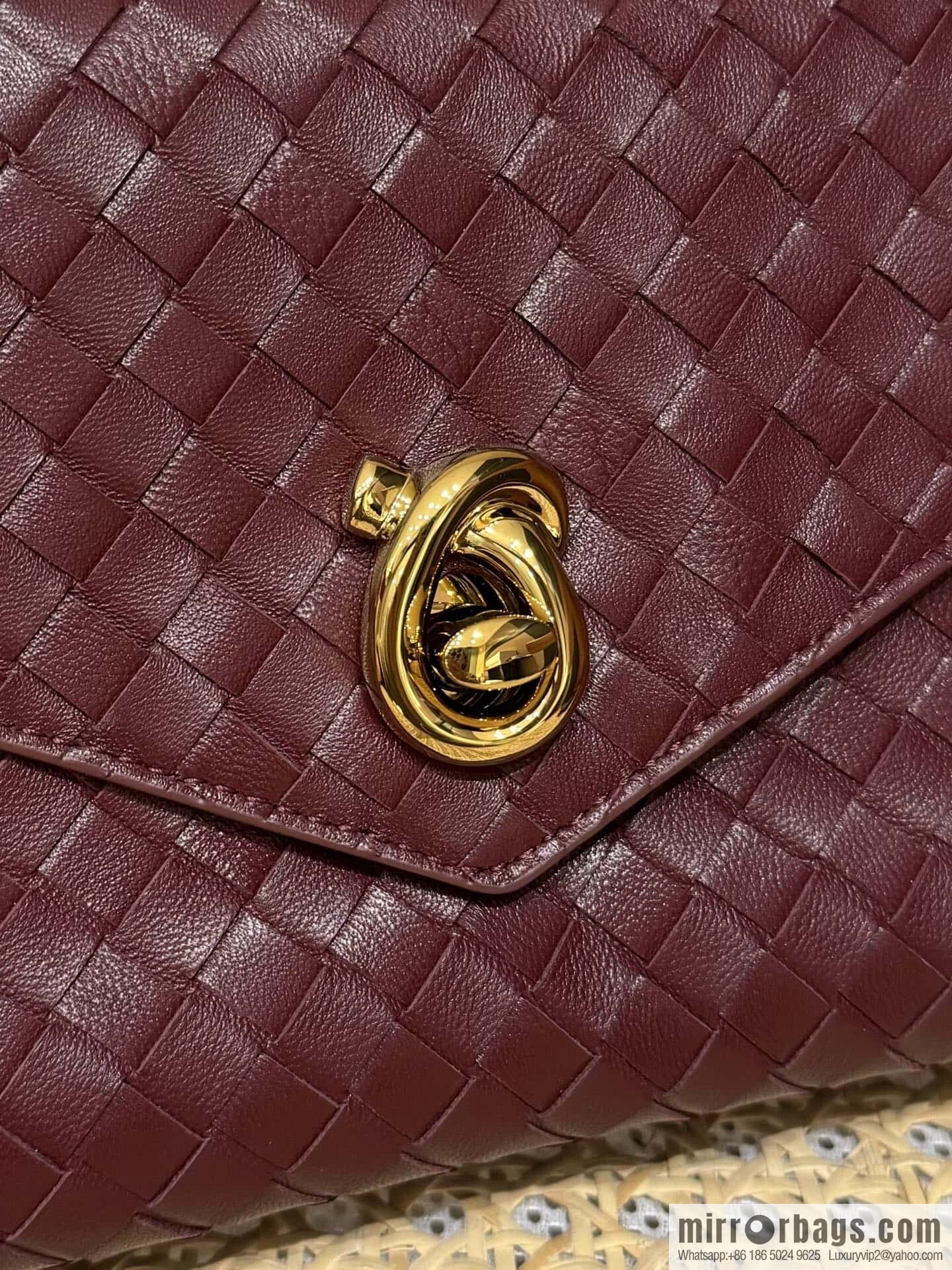 BV Knot Lock Messenger Bag 817191 Barolo Burgundy