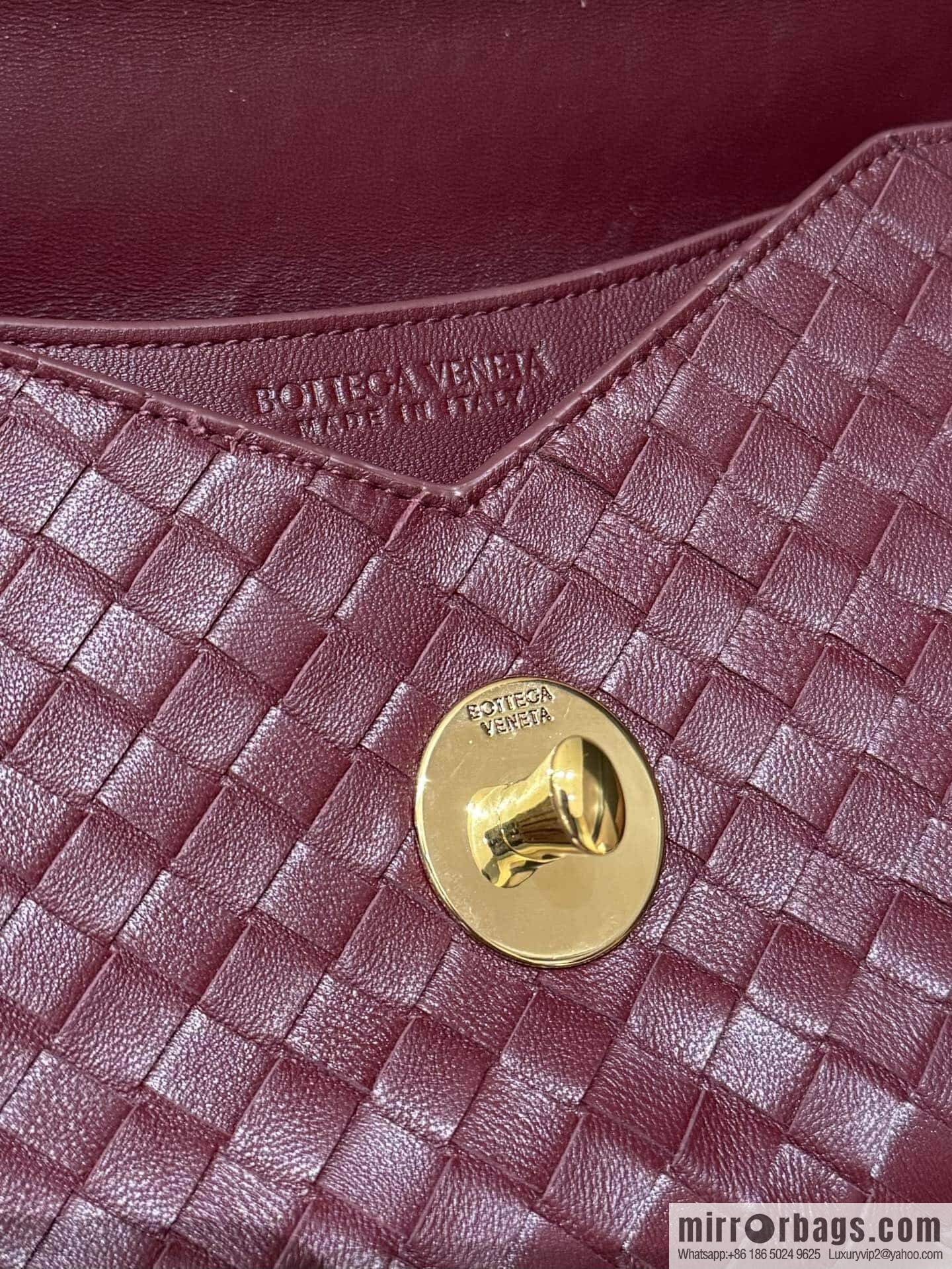 BV Knot Lock Messenger Bag 817191 Barolo Burgundy