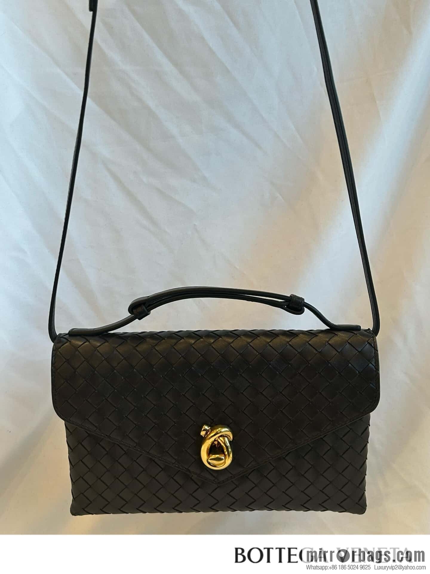 BV Knot Lock Crossbody Bag 817191 Black