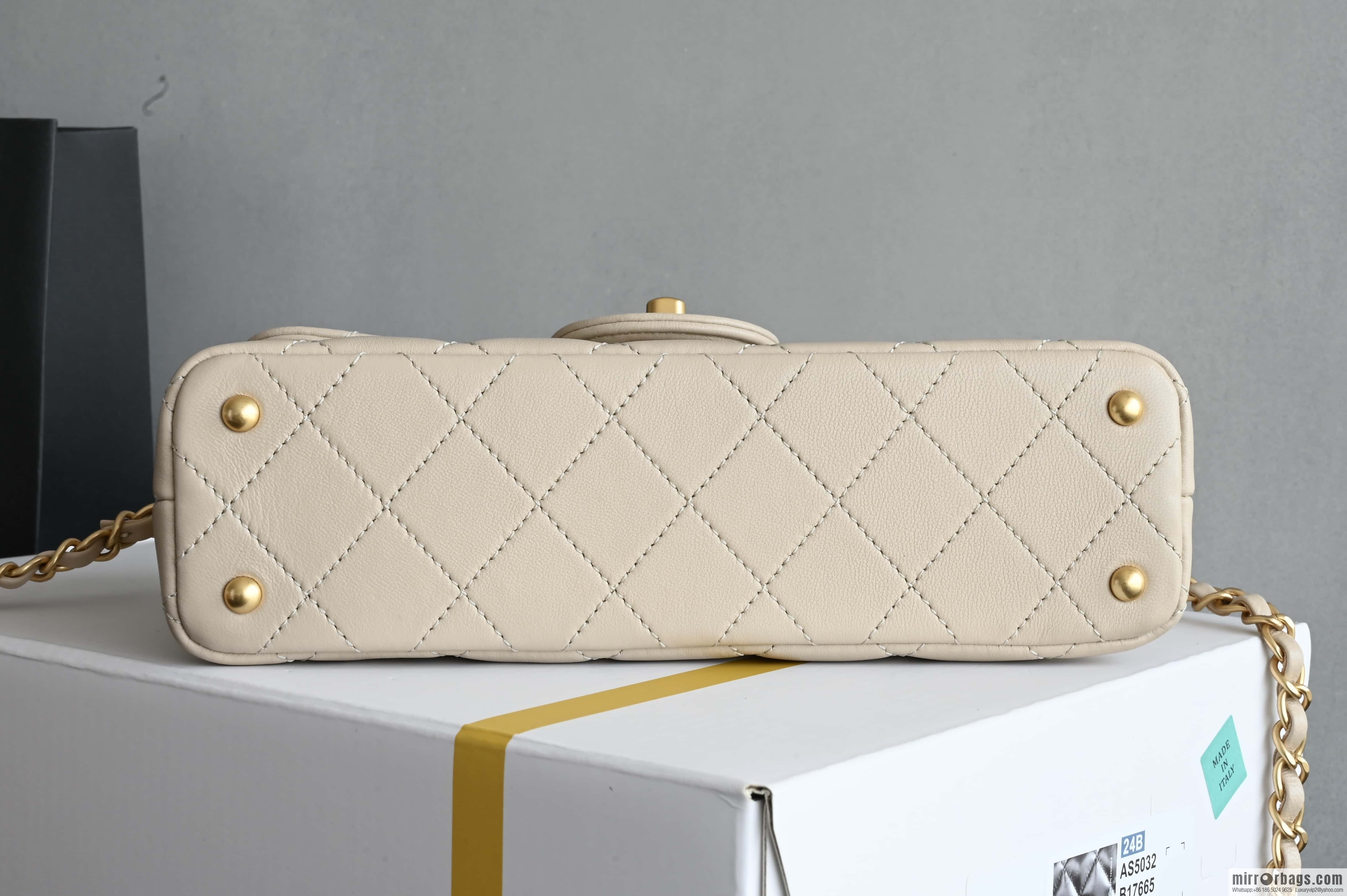 CHANEL 25P Handle Kelly Horizontal Small AS5354 Apricot