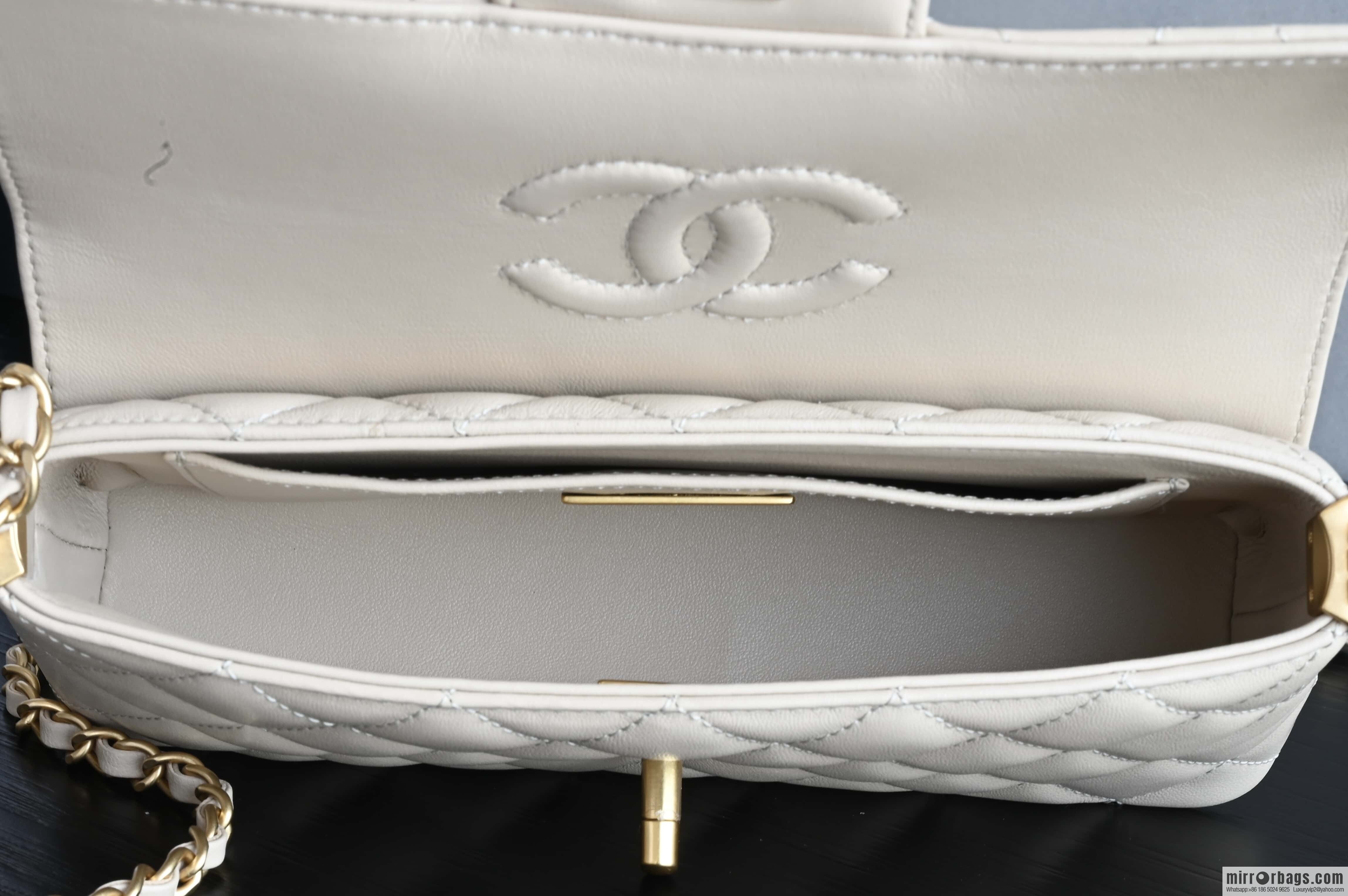 CHANEL 25P Handle Kelly Horizontal Small AS5354 Apricot