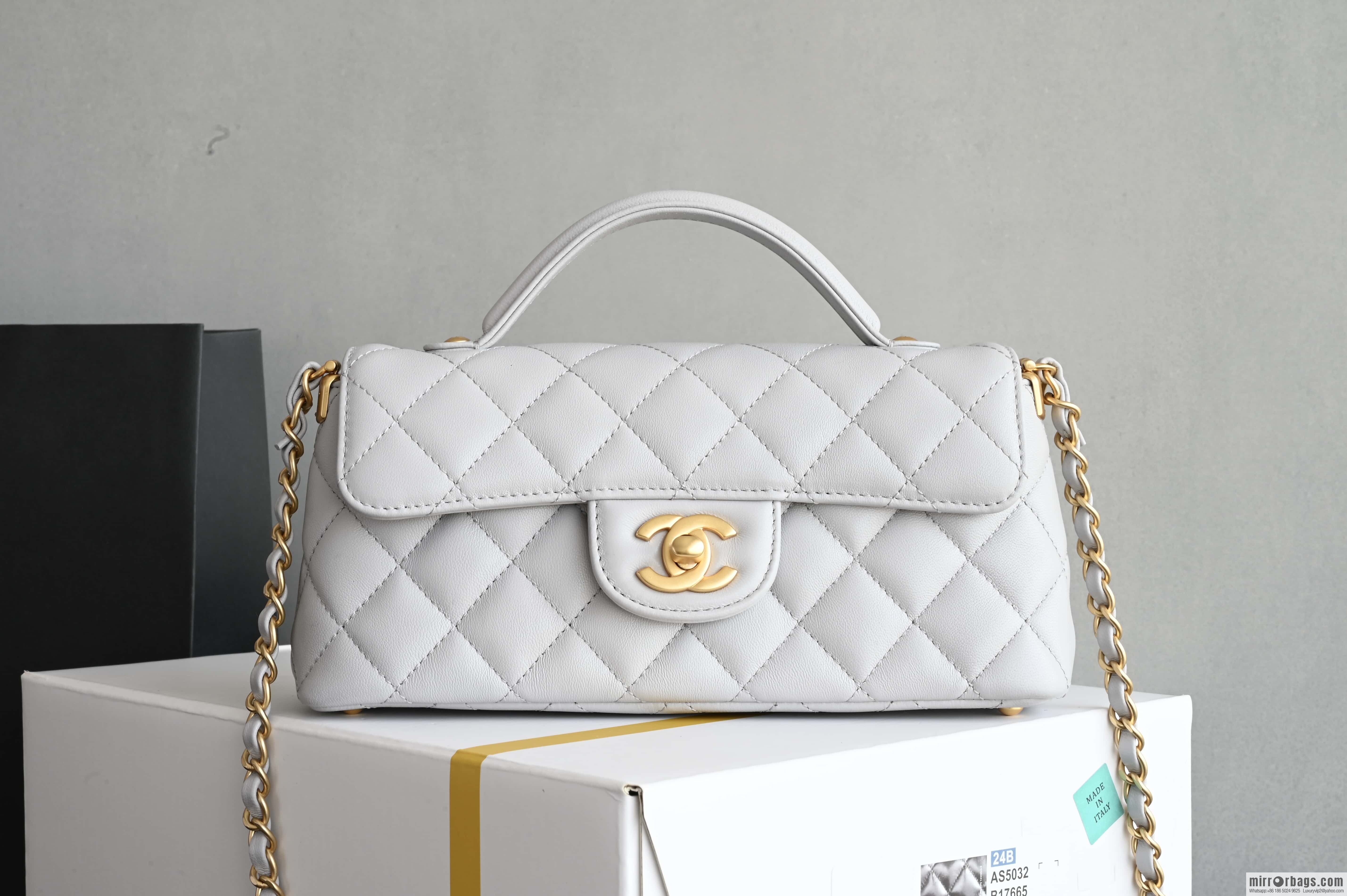 CHANEL 25P Handle Kelly Horizontal S AS5354 Grey