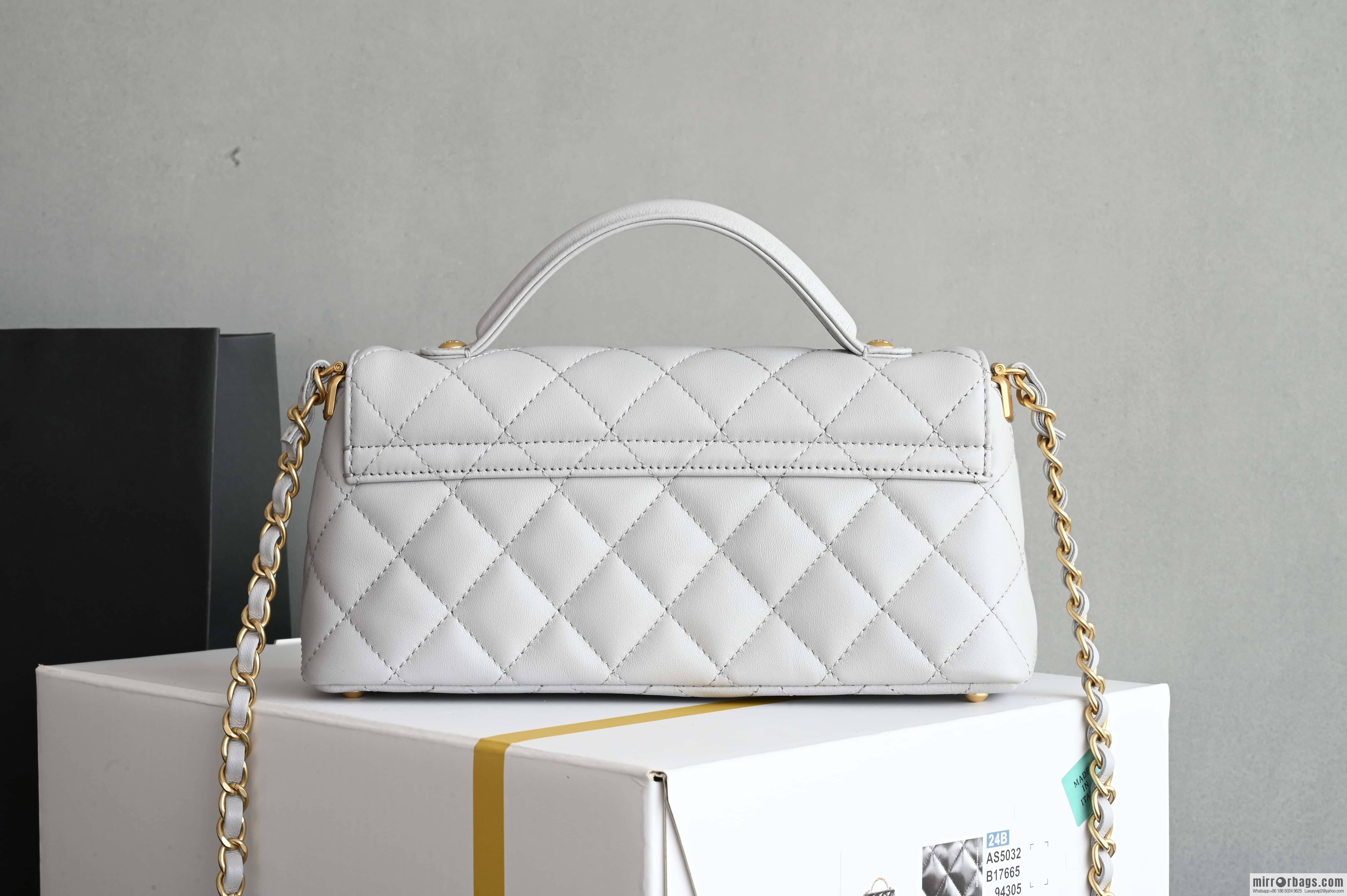 CHANEL 25P Handle Kelly Horizontal S AS5354 Grey