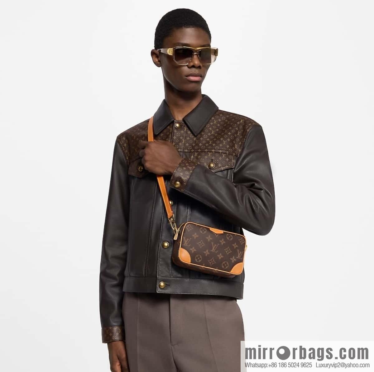 [Original order boutique] M14058 presbyopia yellow leather, mini men's bag messenger bag TROCADÉRO mini handbag