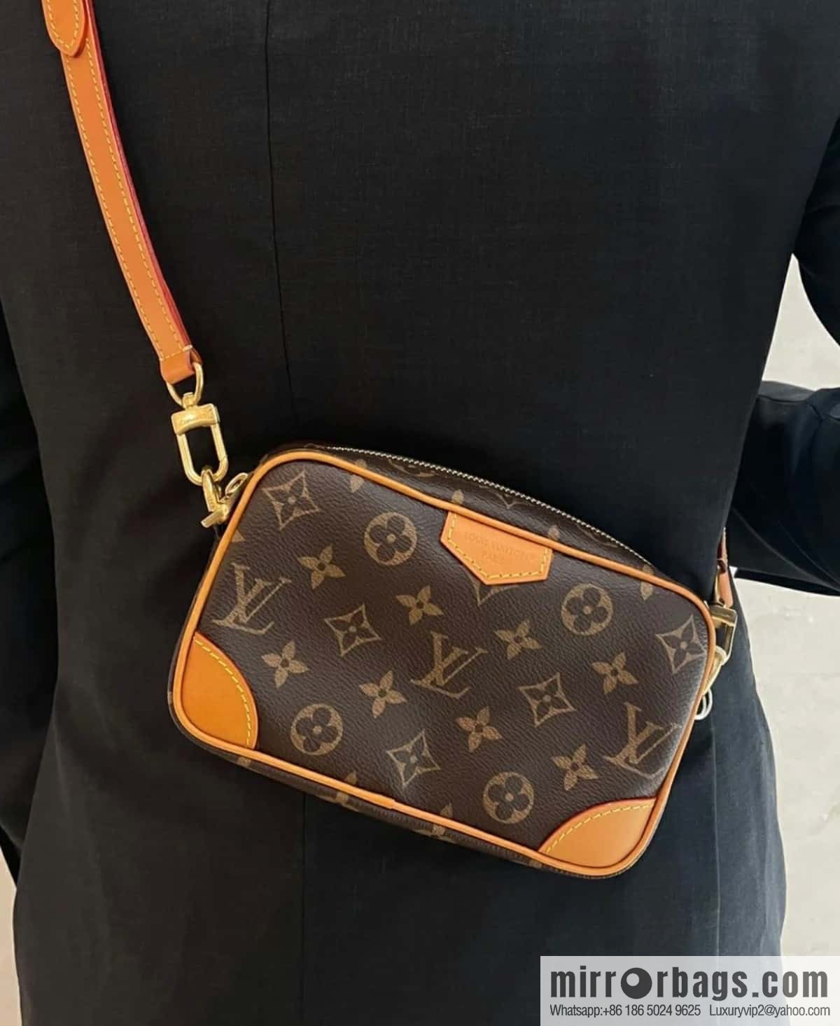 [Boutique‑grade] M14058 presbyopia yellow leather, mini men's bag messenger bag TROCADÉRO mini handbag