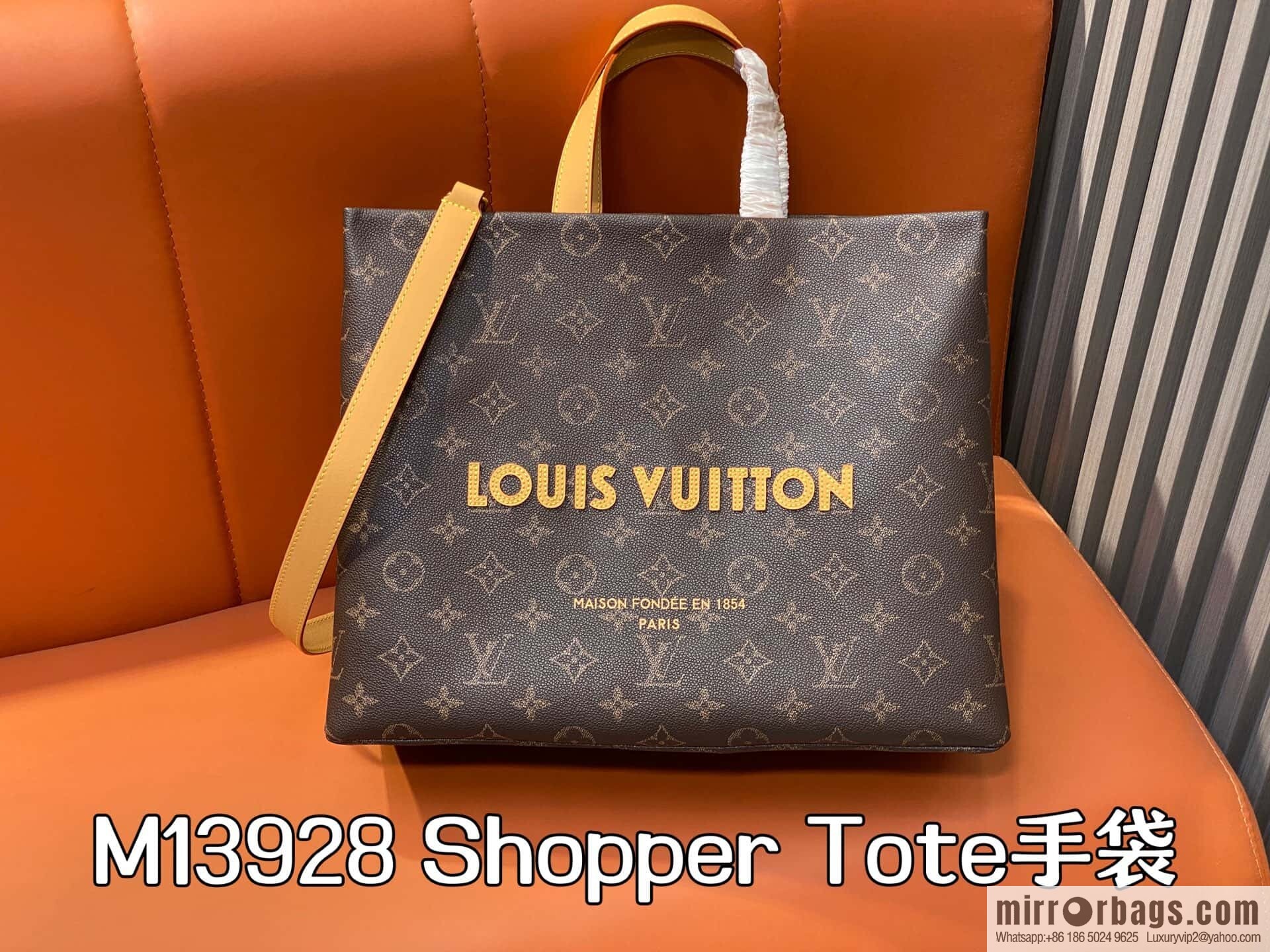 [Boutique‑grade] M13928 presbyopia brown, shopping bag, square bag, Shopper Tote handbag.