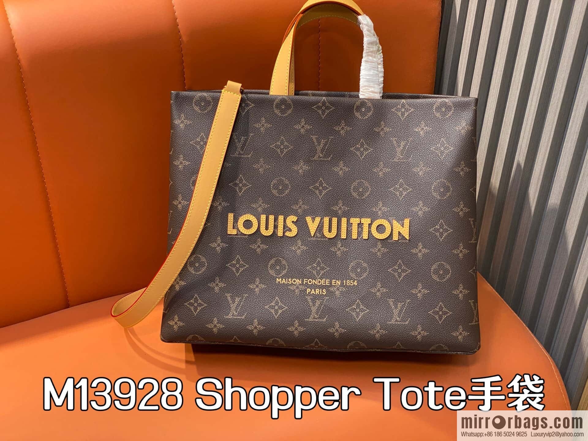 [Boutique‑grade] M13928 presbyopia brown, shopping bag, square bag, Shopper Tote handbag.