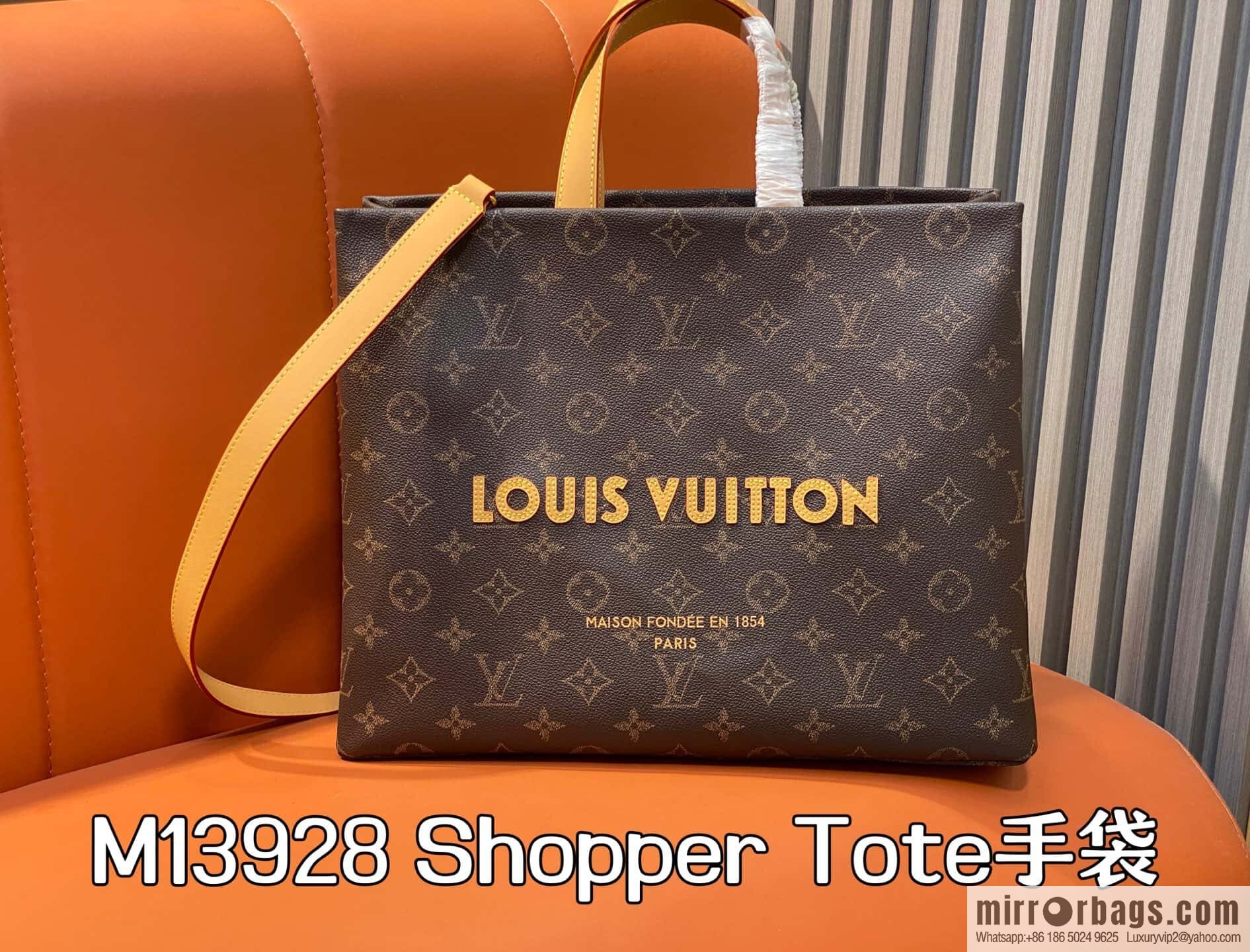 [Boutique‑grade] M13928 presbyopia brown, shopping bag, square bag, Shopper Tote handbag.