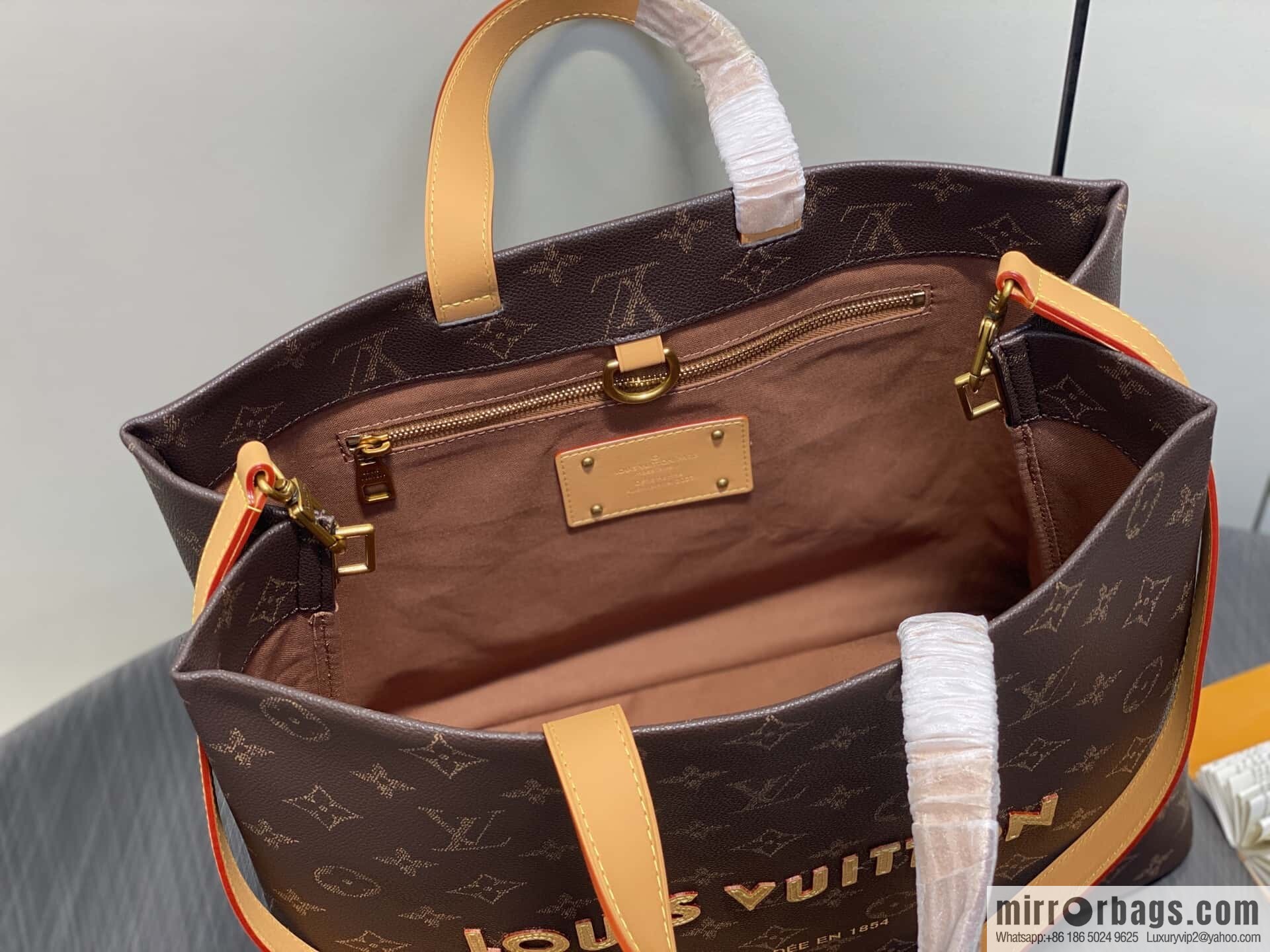[Boutique‑grade] M13928 presbyopia brown, shopping bag, square bag, Shopper Tote handbag.