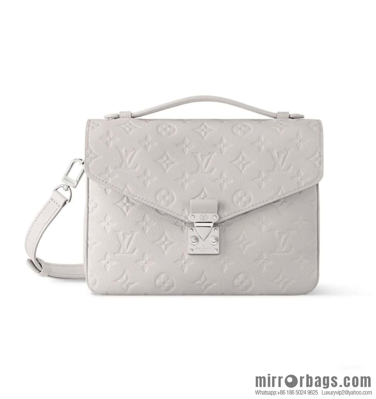 [Original order boutique] M41487 hazy gray taro purple, full leather embossed messenger bag Pochette Métis handbag