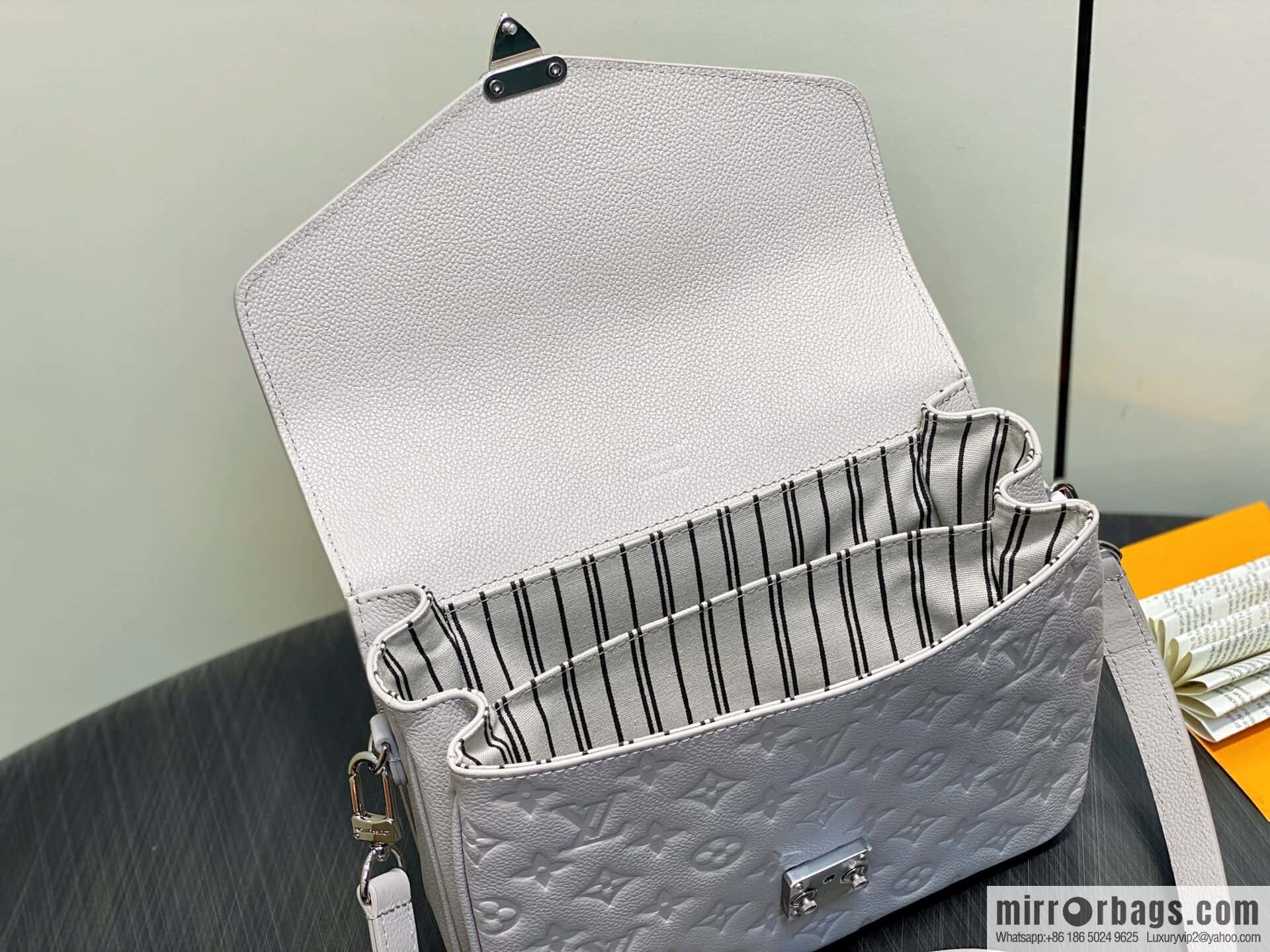 [Original order boutique] M41487 hazy gray taro purple, full leather embossed messenger bag Pochette Métis handbag