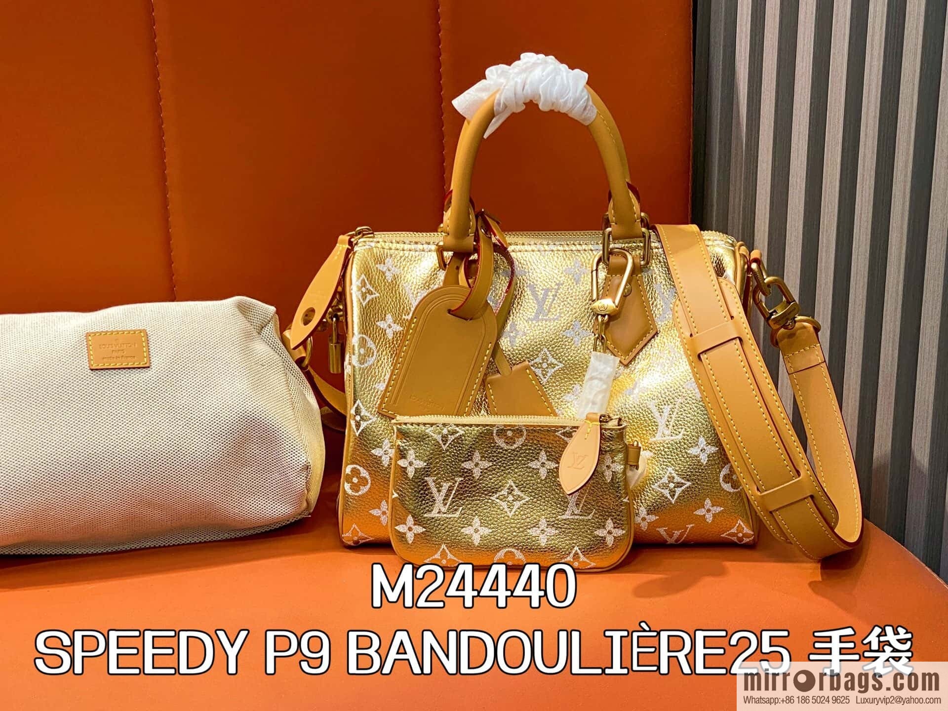 [Original order boutique] M24440 gold, full leather speedy pillow bag SPEEDY P9 BANDOULIZRE25 handbag