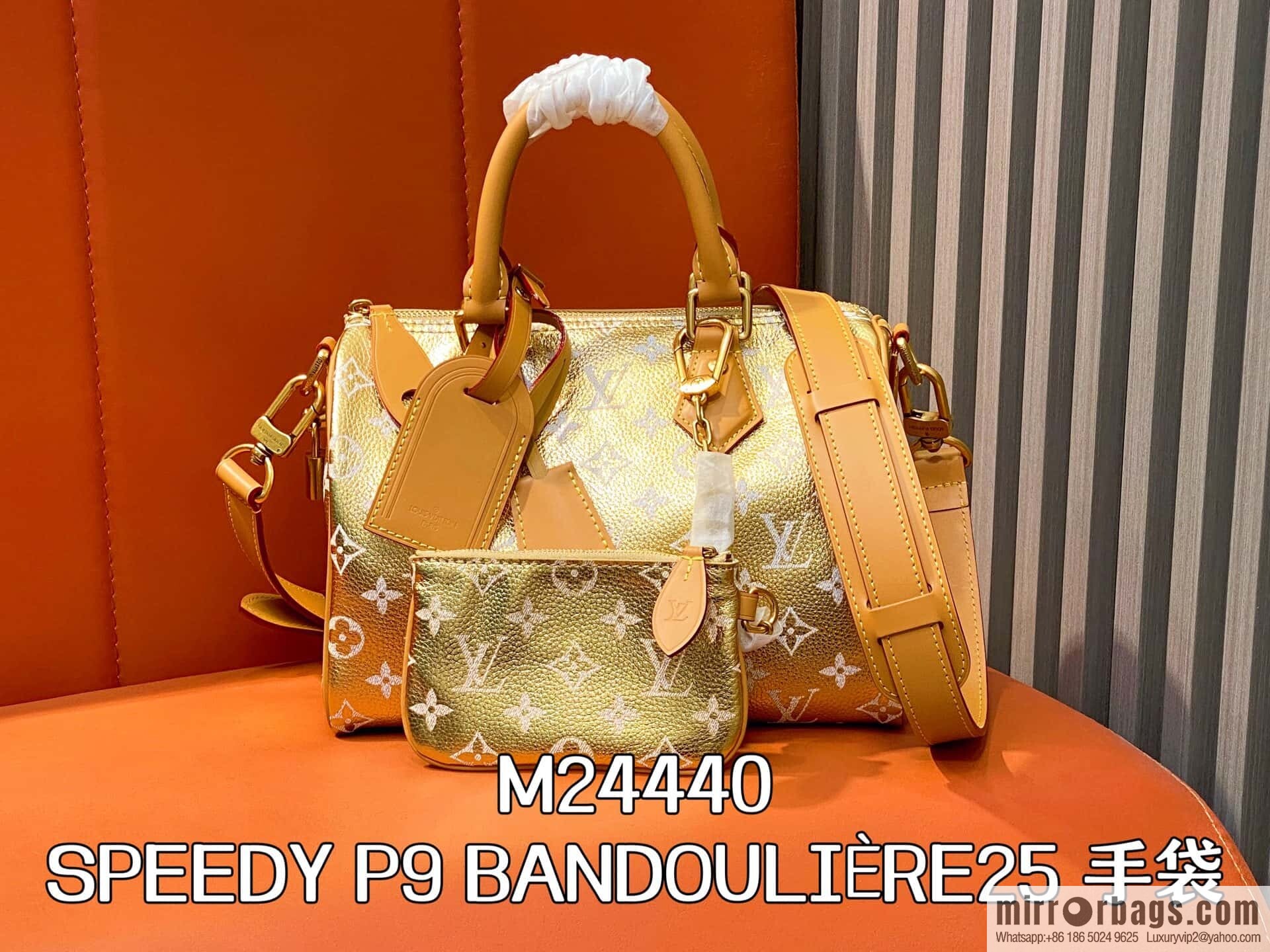 [Original order boutique] M24440 gold, full leather speedy pillow bag SPEEDY P9 BANDOULIZRE25 handbag