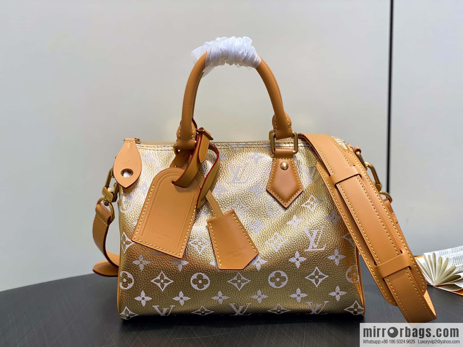 [Original order boutique] M24440 gold, full leather speedy pillow bag SPEEDY P9 BANDOULIZRE25 handbag