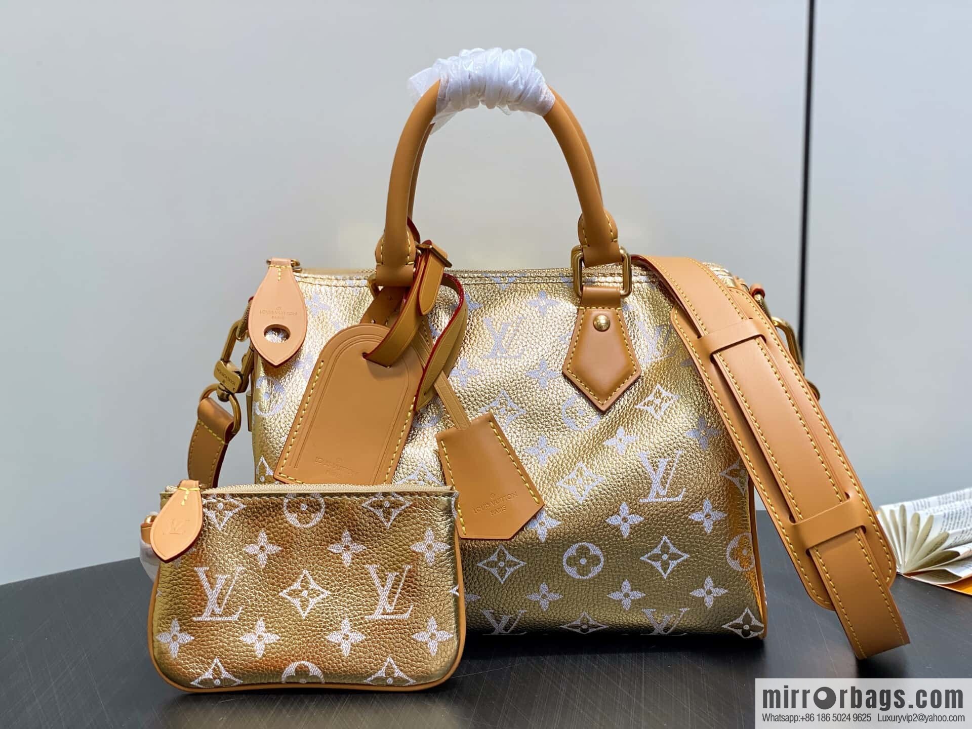 [Original order boutique] M24440 gold, full leather speedy pillow bag SPEEDY P9 BANDOULIZRE25 handbag