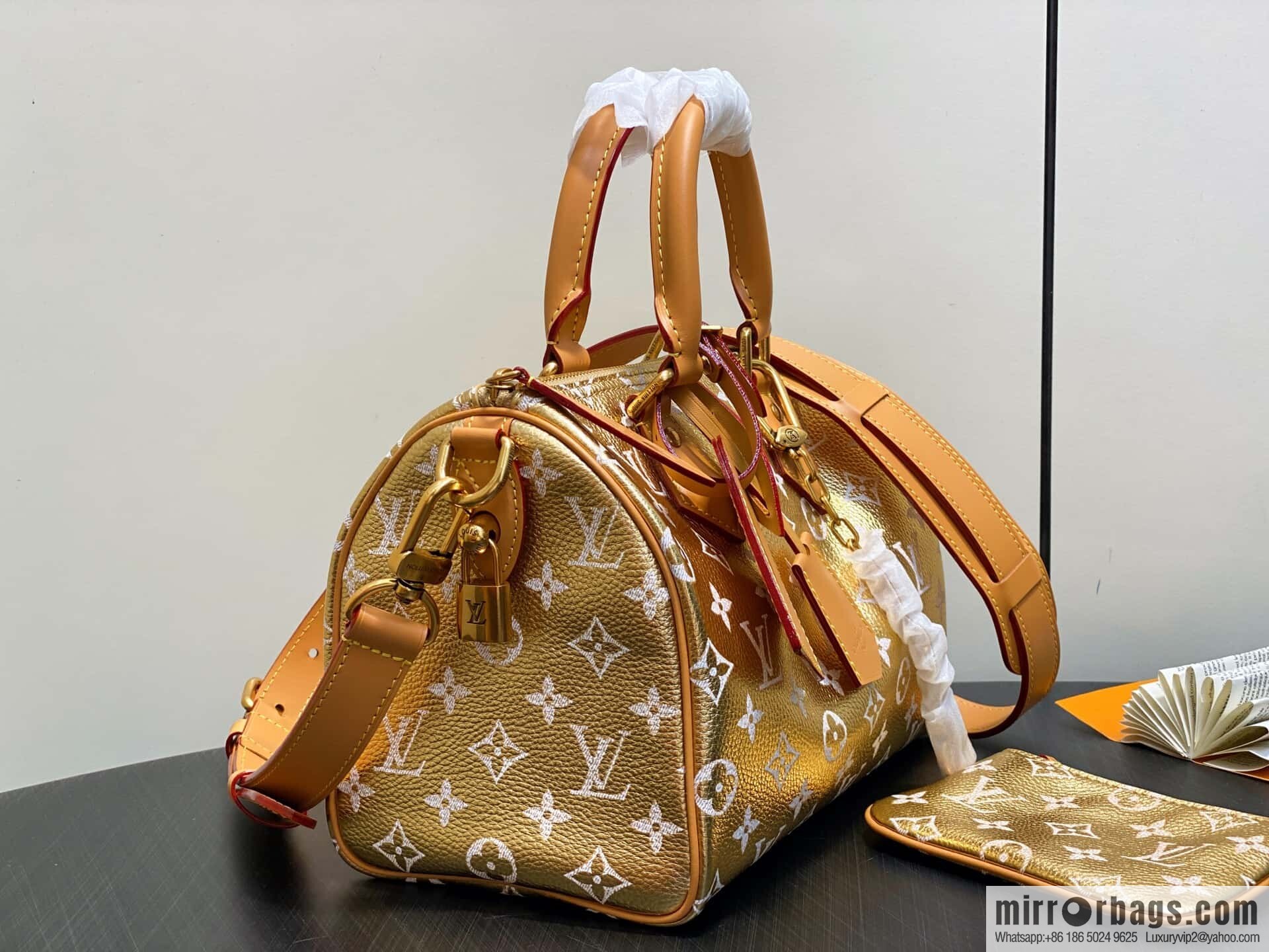 [Original order boutique] M24440 gold, full leather speedy pillow bag SPEEDY P9 BANDOULIZRE25 handbag