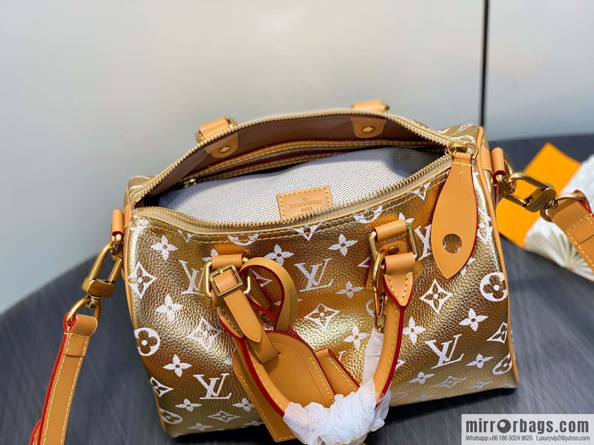 [Original order boutique] M24440 gold, full leather speedy pillow bag SPEEDY P9 BANDOULIZRE25 handbag