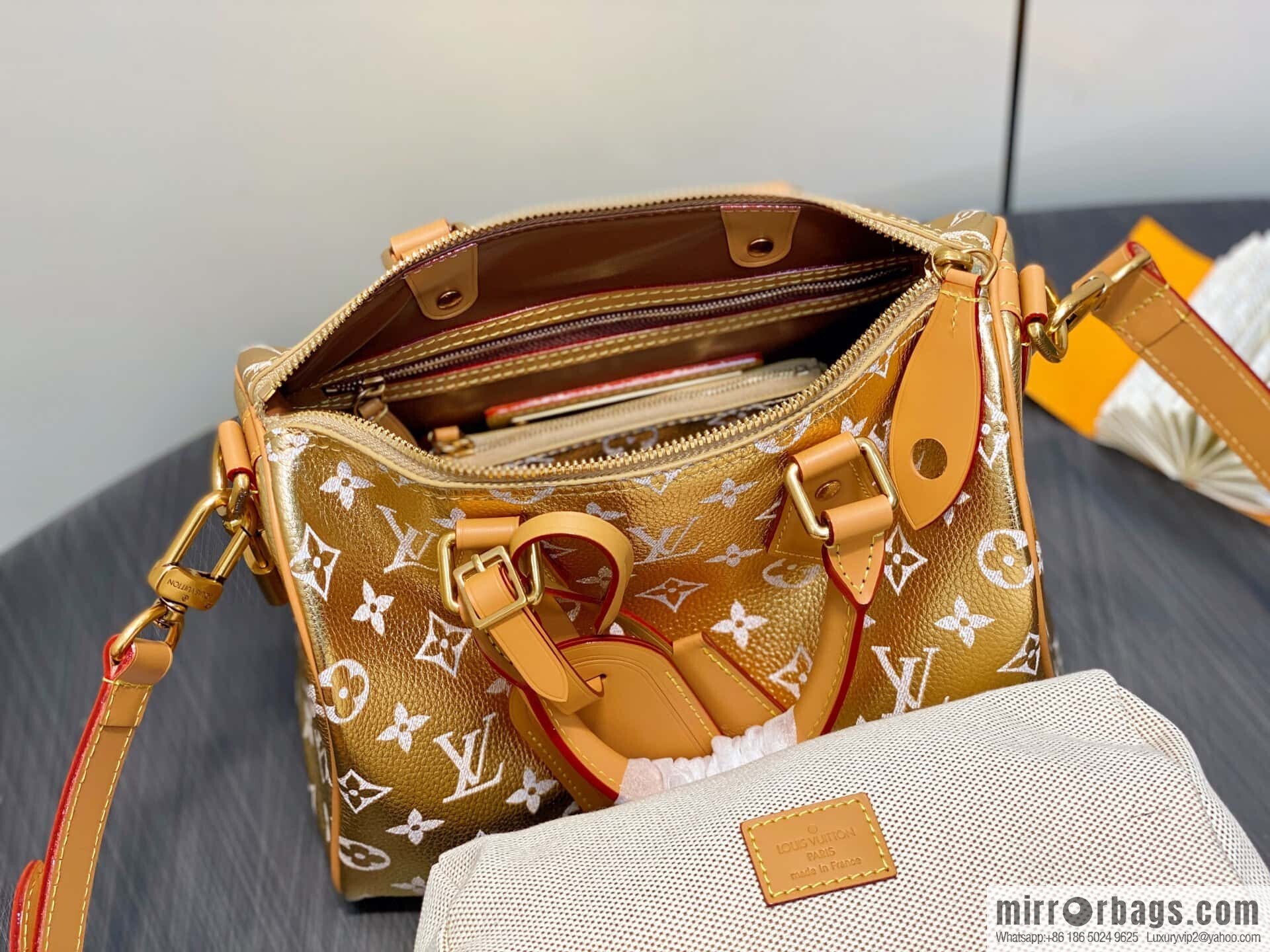 [Original order boutique] M24440 gold, full leather speedy pillow bag SPEEDY P9 BANDOULIZRE25 handbag