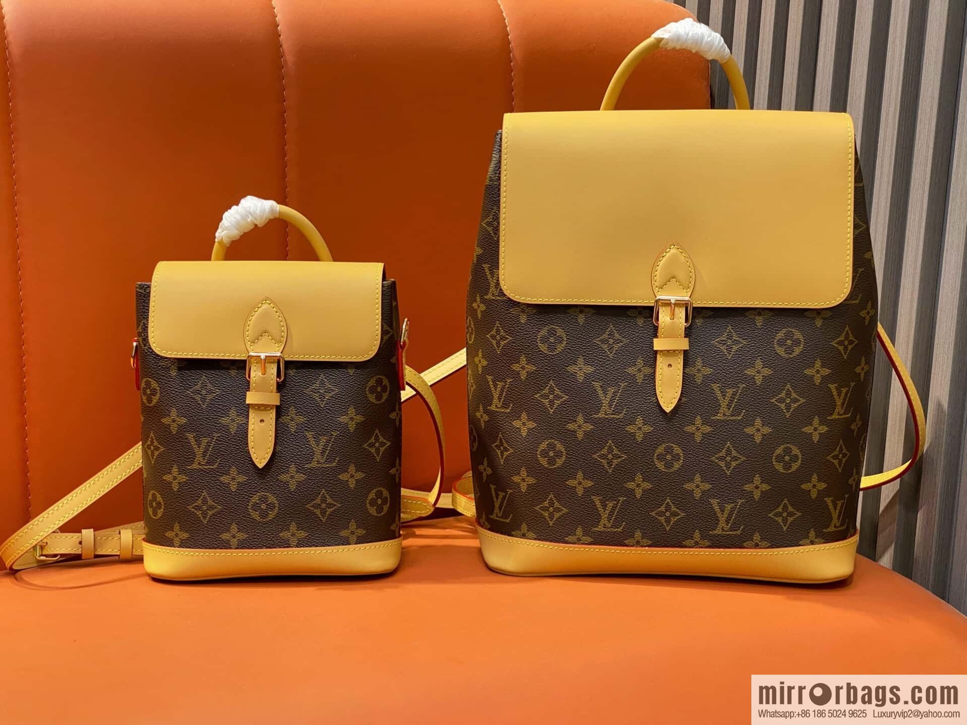 [Boutique‑grade] M14653 presbyopia yellow leather, backpack SOHO backpack