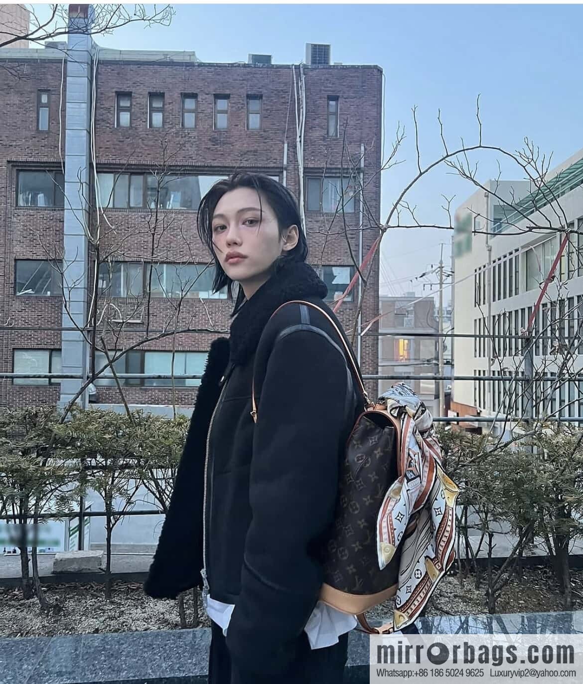 [Boutique‑grade] M14653 presbyopia yellow leather, backpack SOHO backpack